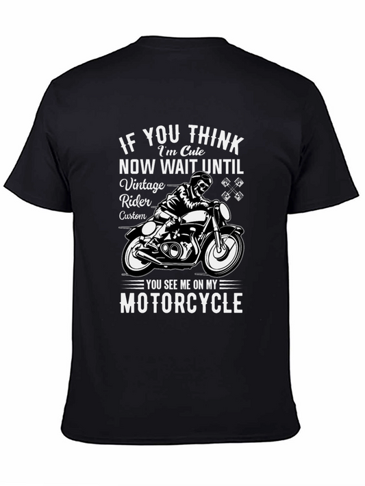 Motorcycle Rider Graphic T-Shirt - Vintage Custom Design
