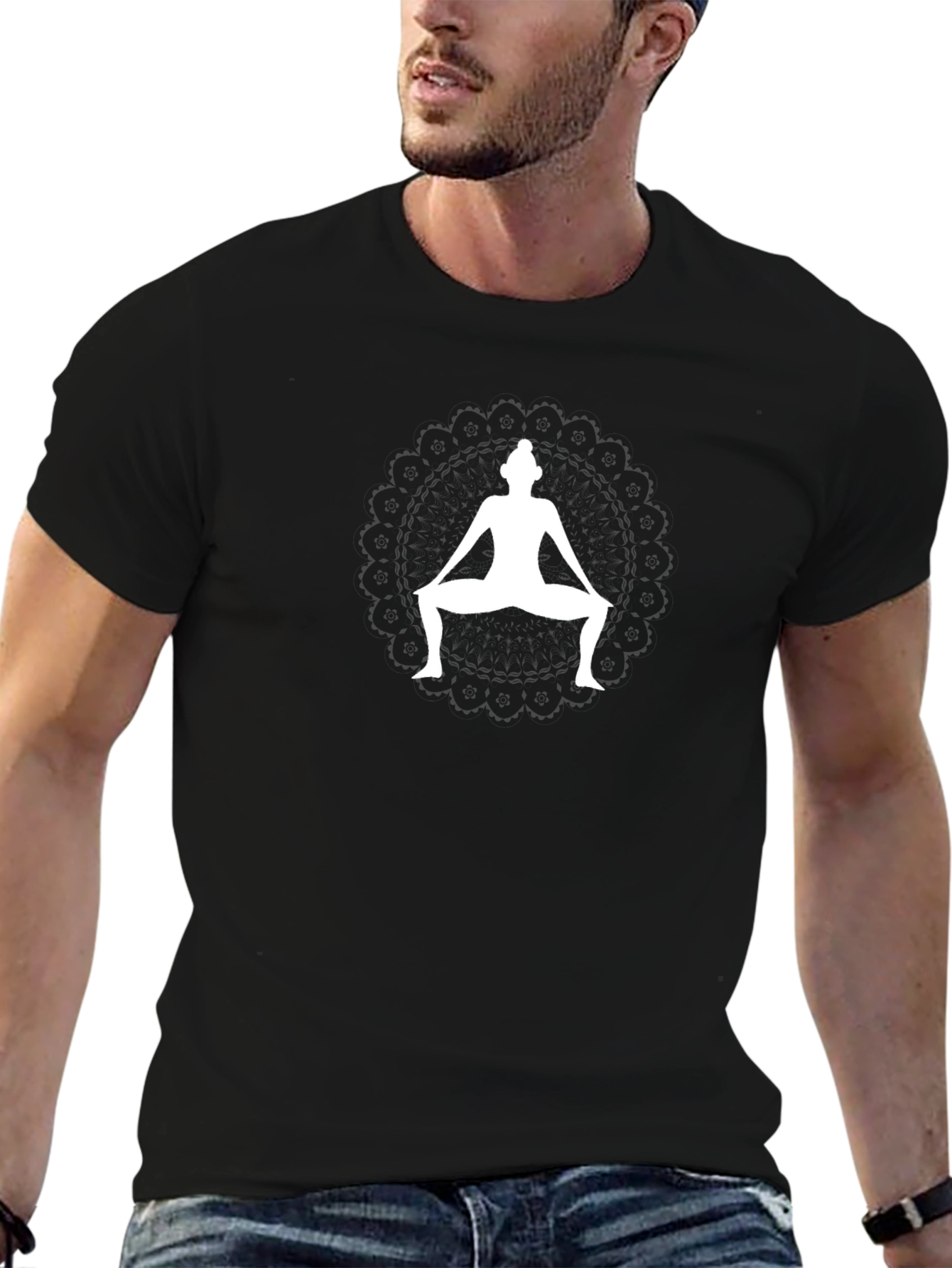 Yoga Pose Graphic Black Tee