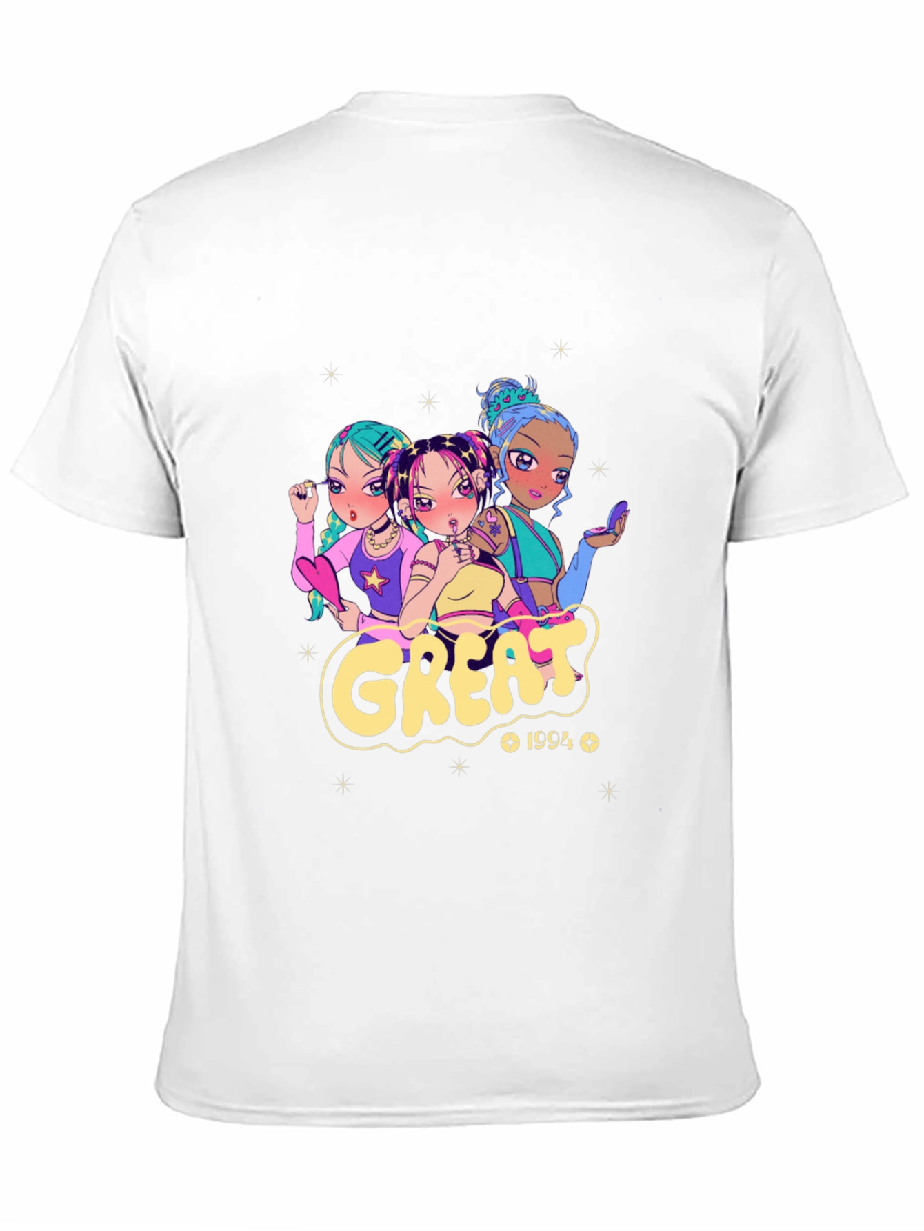 Anime Girl Black Graphic T-Shirt