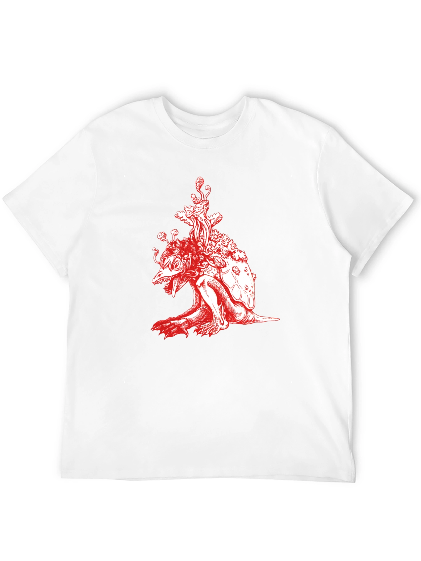Unique Red Turtle Graphic Black T-Shirt