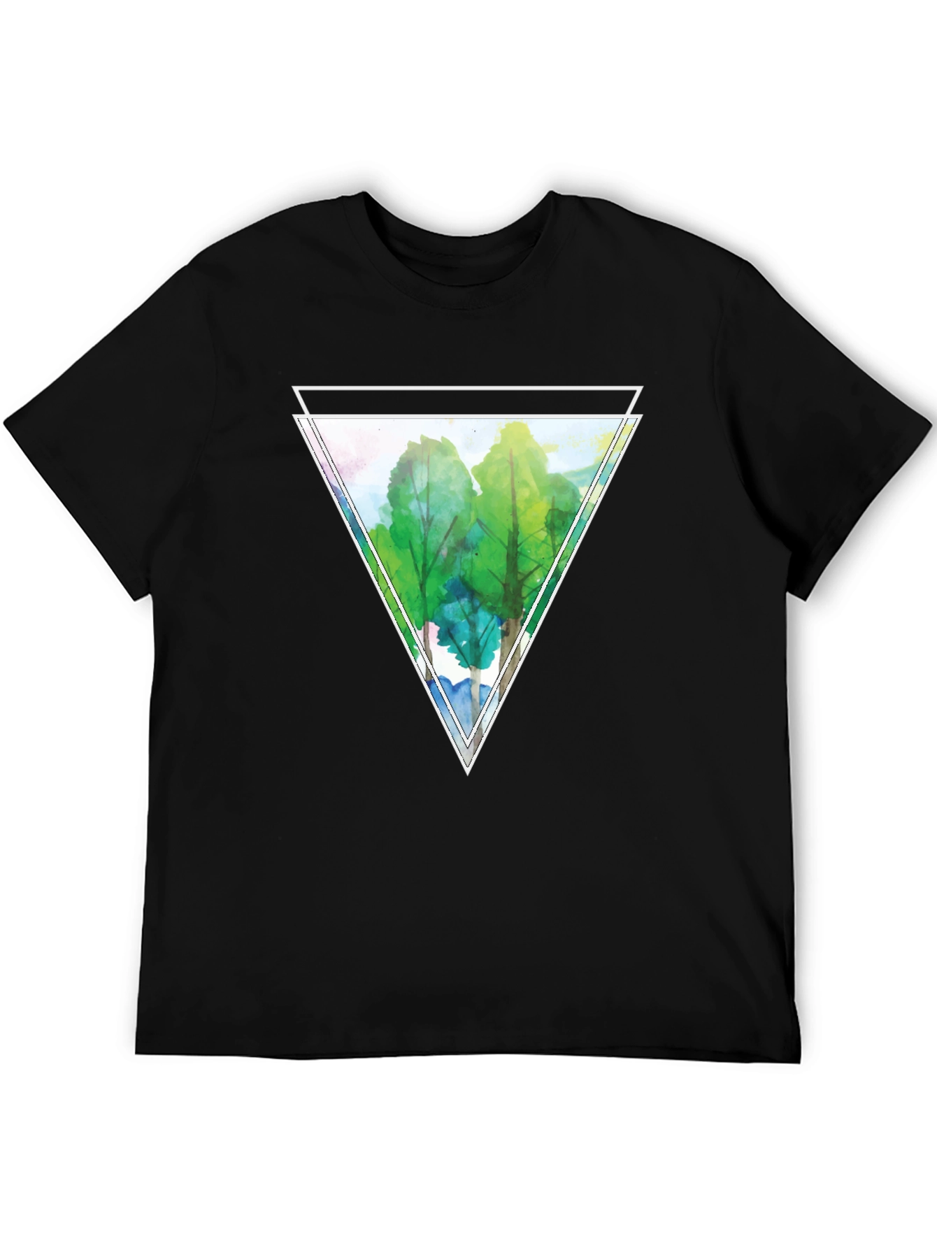 Triangle Trees Black T-Shirt