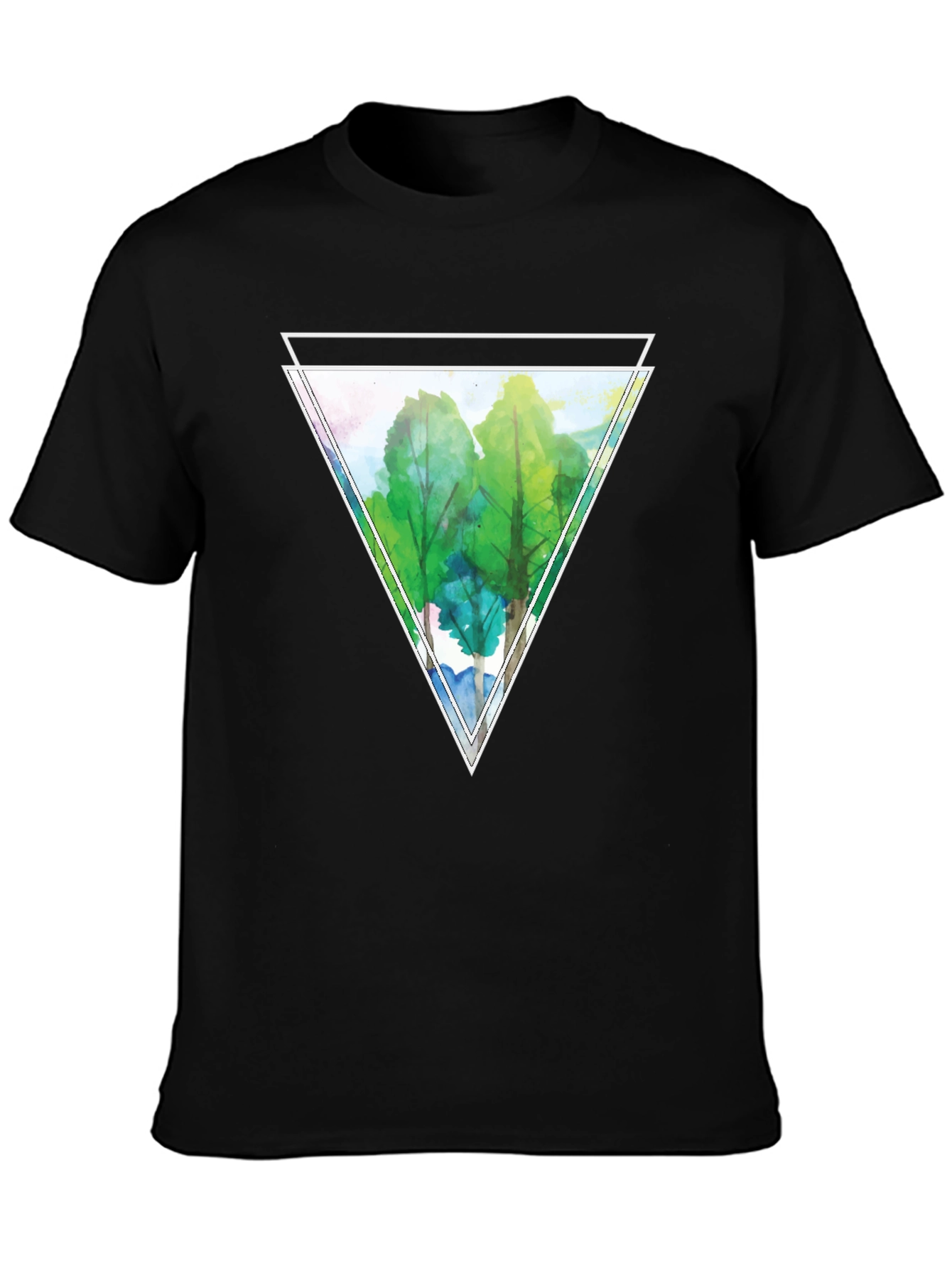 Triangle Trees Black T-Shirt