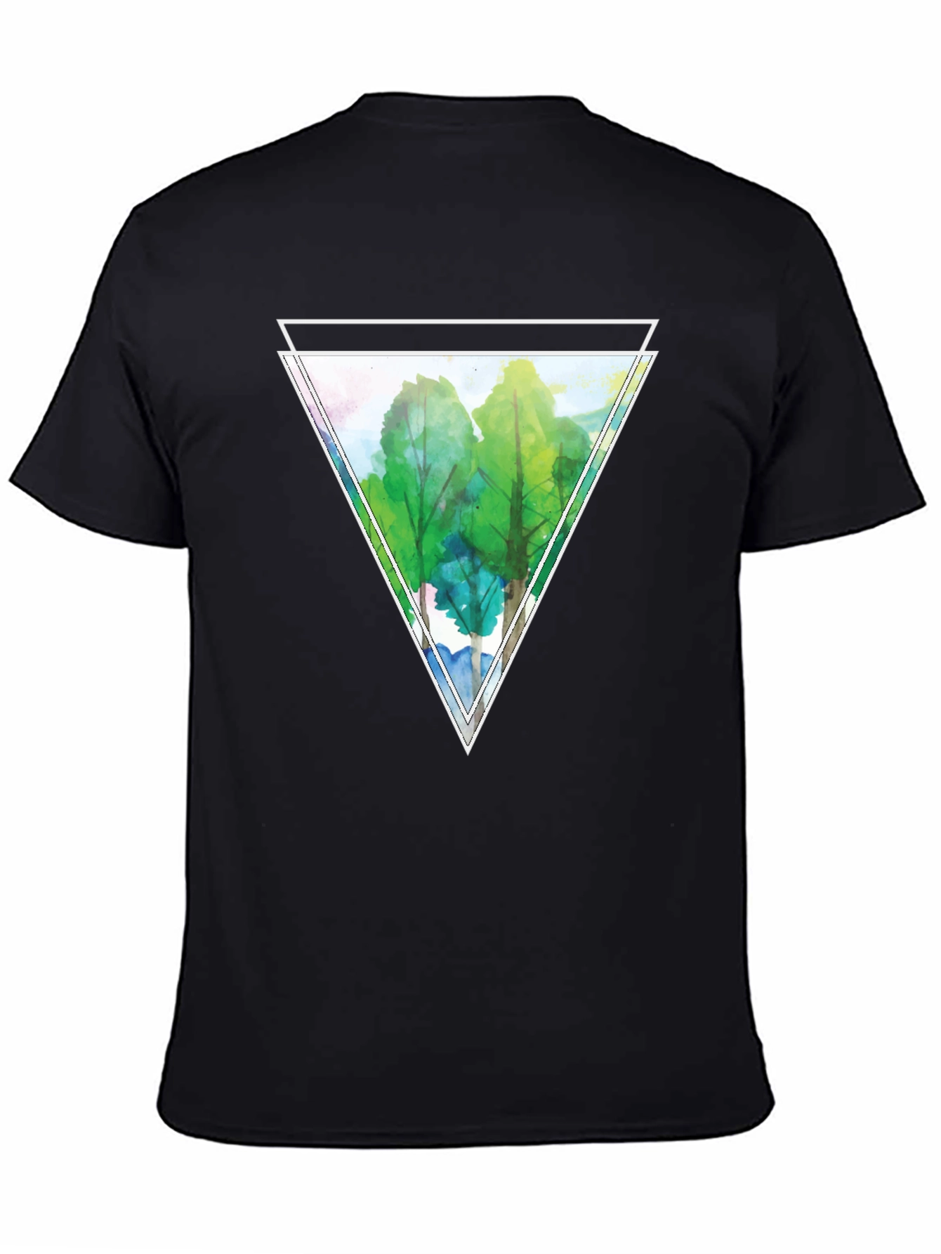 Triangle Trees Black T-Shirt