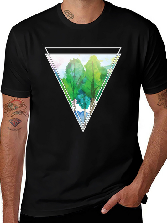 Triangle Trees Black T-Shirt