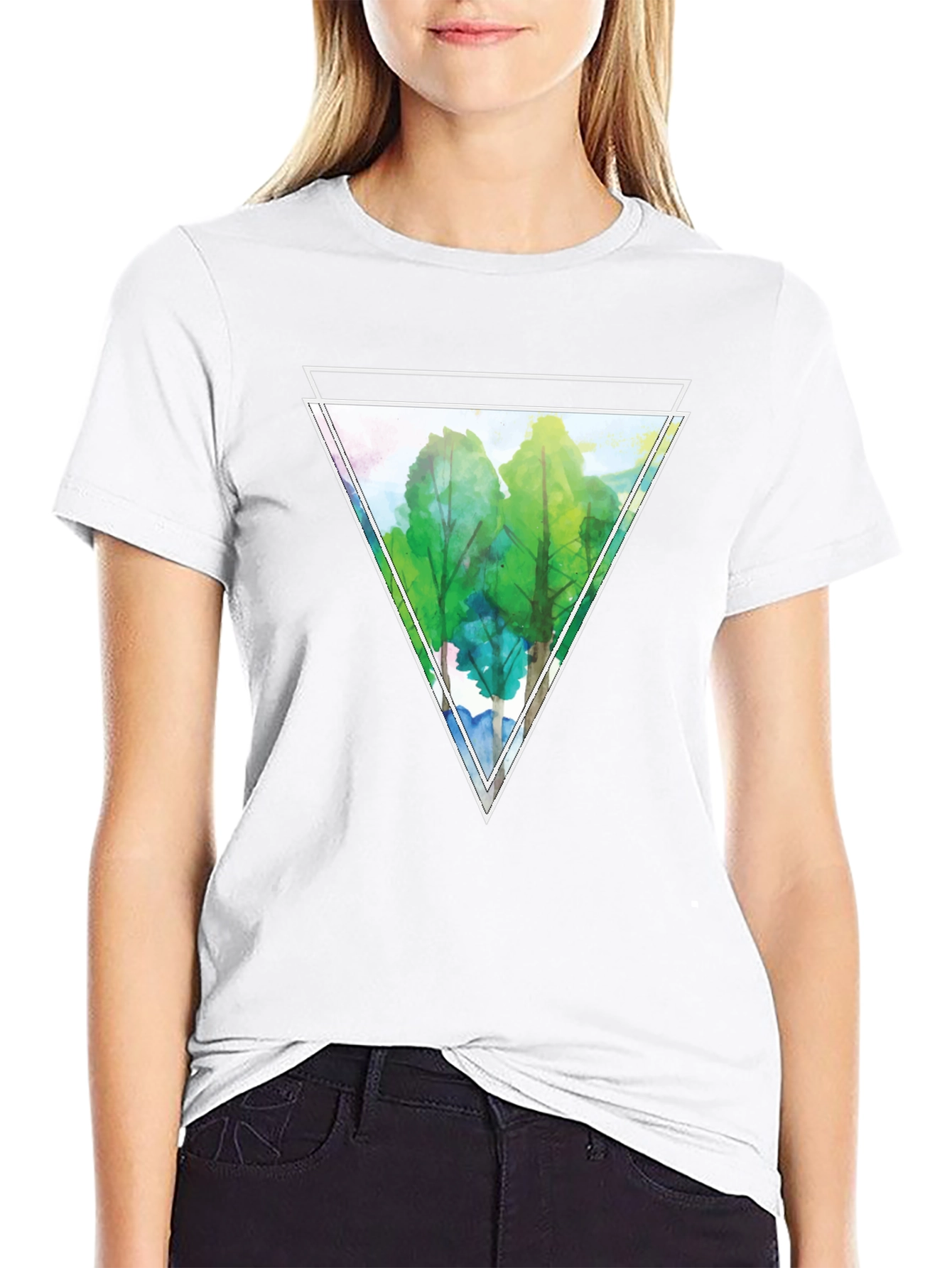 Triangle Trees Black T-Shirt