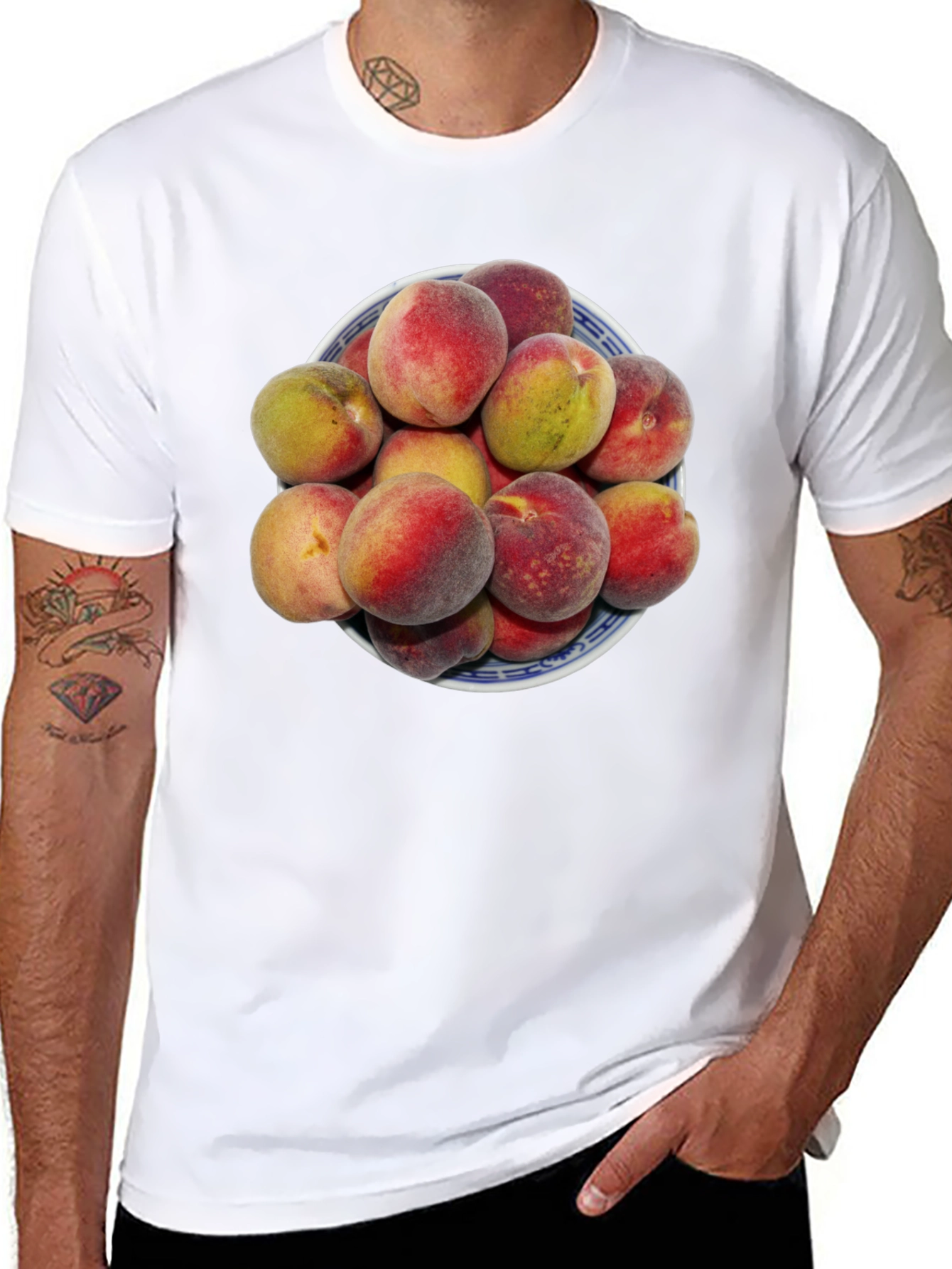 Peach Bowl Graphic Tee - Soft Cotton Blend