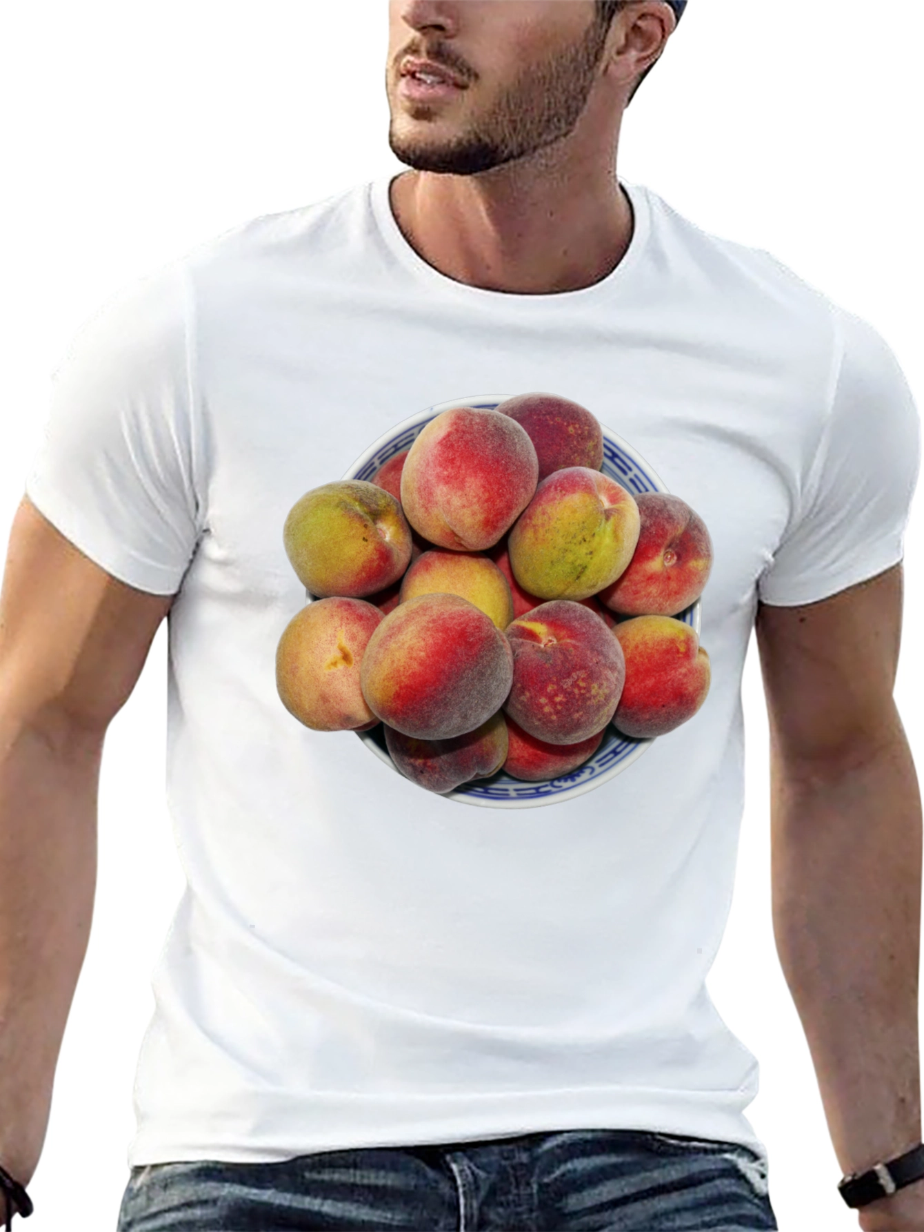 Peach Bowl Graphic Tee - Soft Cotton Blend