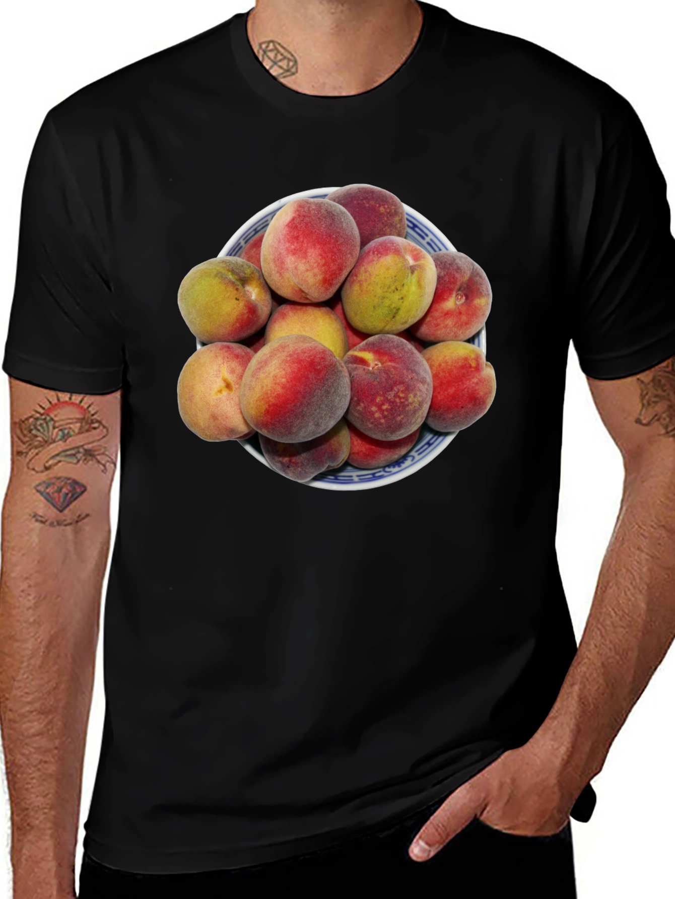 Peach Bowl Graphic Tee - Soft Cotton Blend