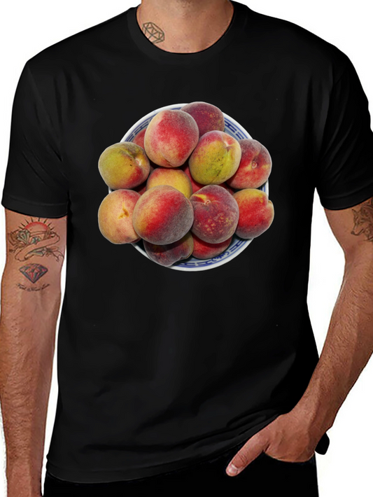 Peach Bowl Graphic Tee - Soft Cotton Blend
