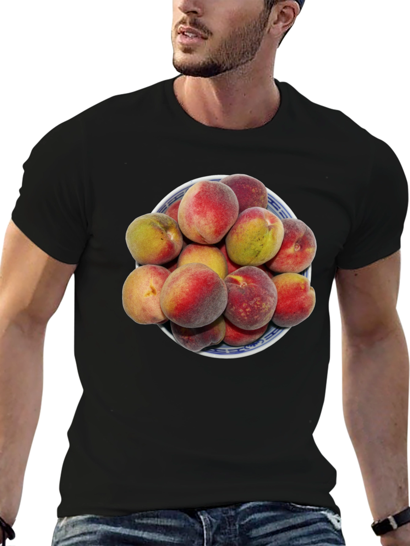 Peach Bowl Graphic Tee - Soft Cotton Blend