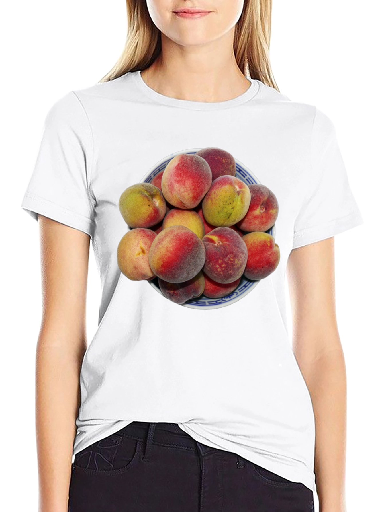 Peach Bowl Graphic Tee - Soft Cotton Blend