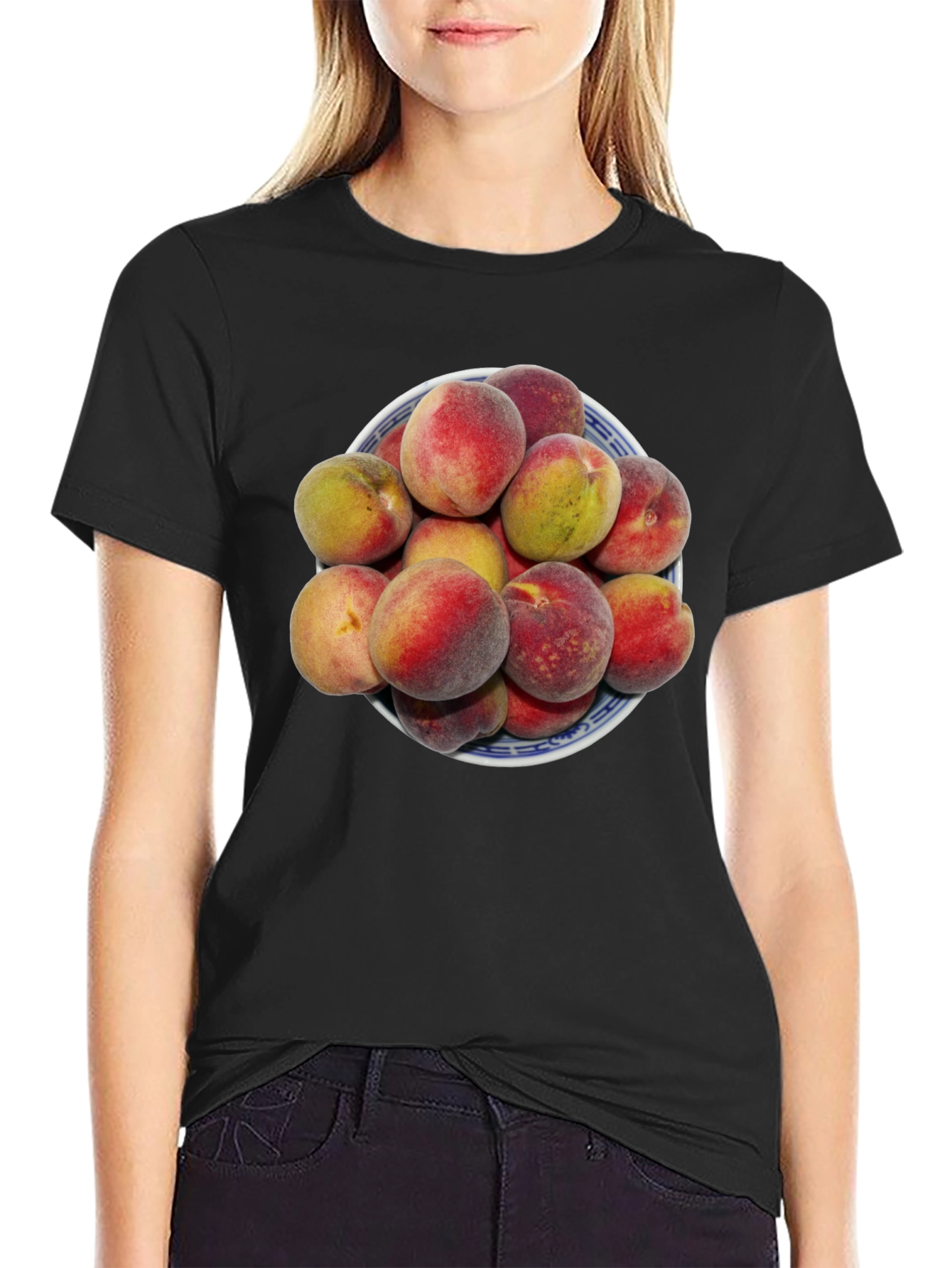 Peach Bowl Graphic Tee - Soft Cotton Blend