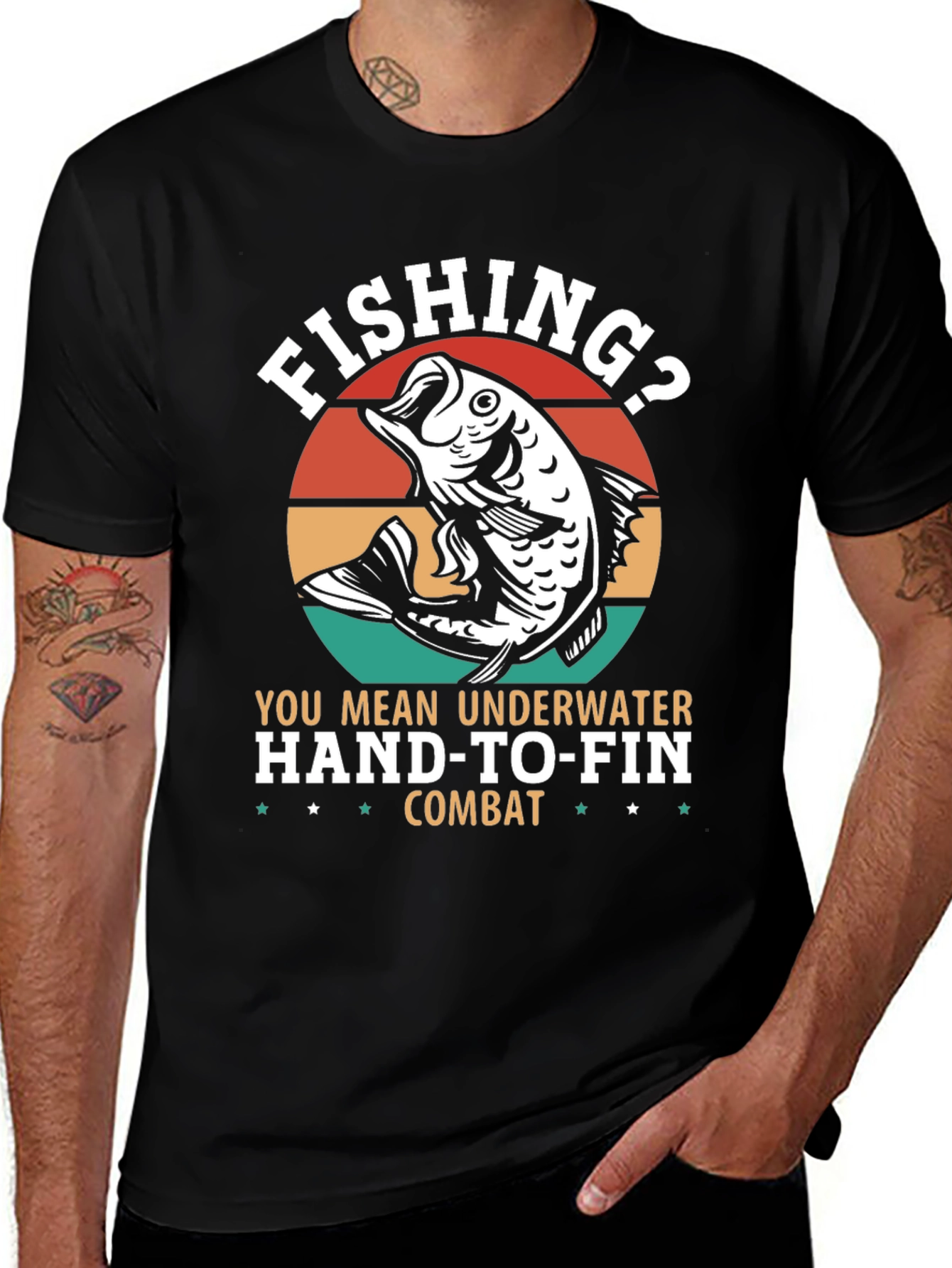 Fishing? Underwater Hand-to-Fin Combat Graphic Tee