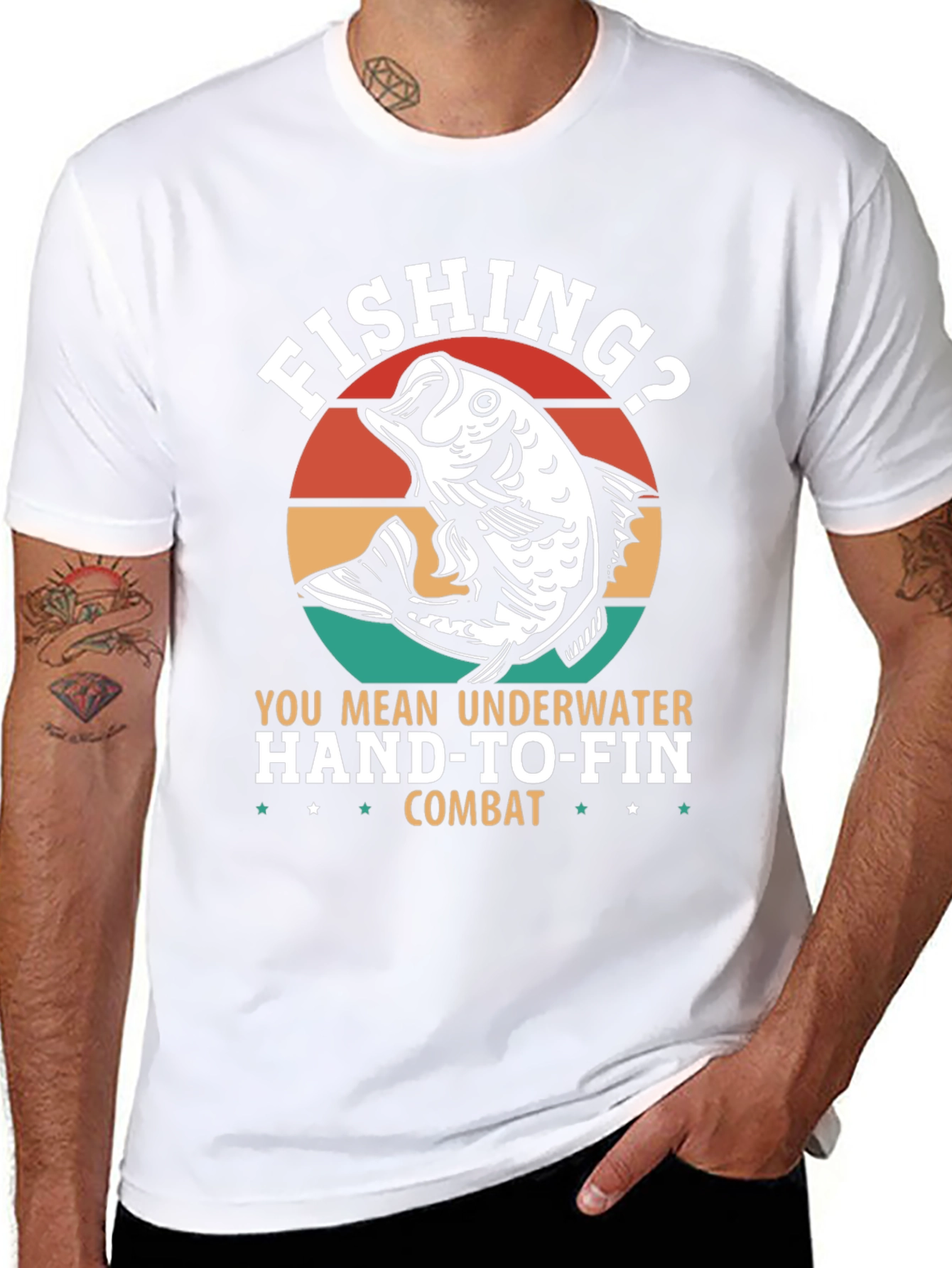 Fishing? Underwater Hand-to-Fin Combat Graphic Tee