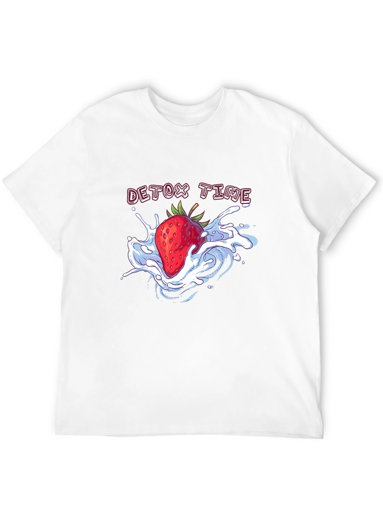 Detox Time Strawberry Graphic Tee - Black