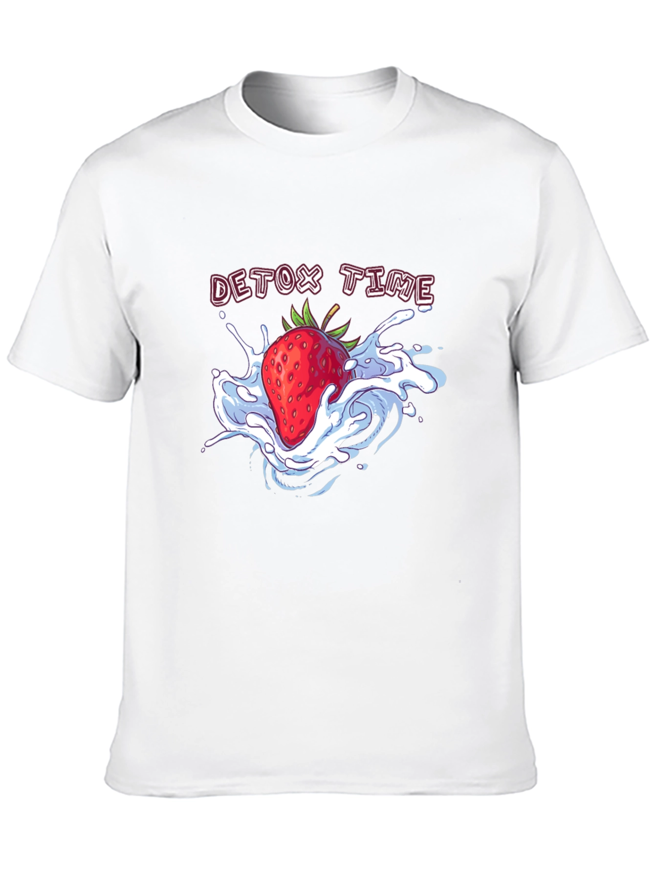 Detox Time Strawberry Graphic Tee - Black