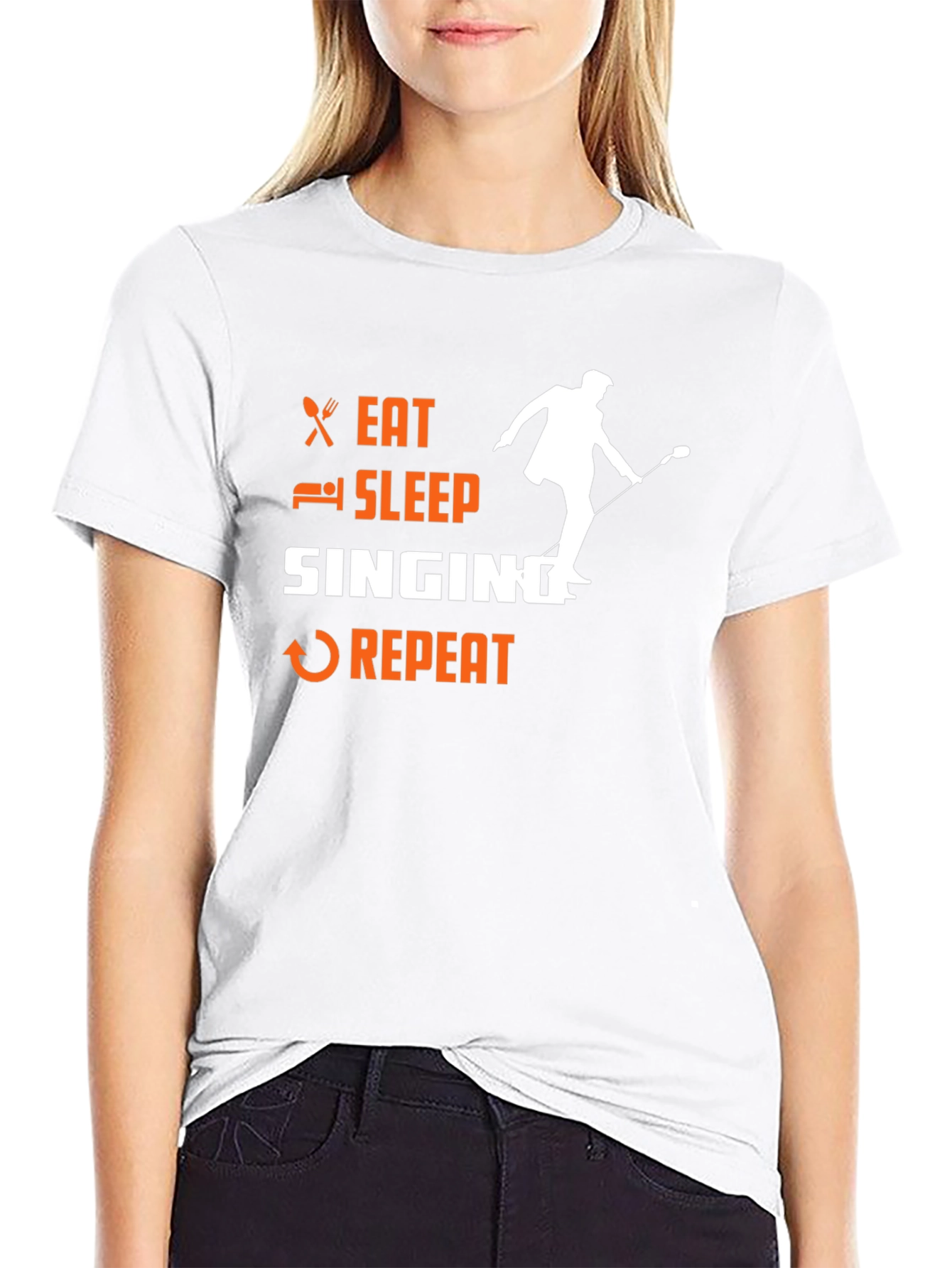 Eat Sleep Singing Repeat Graphic T-Shirt