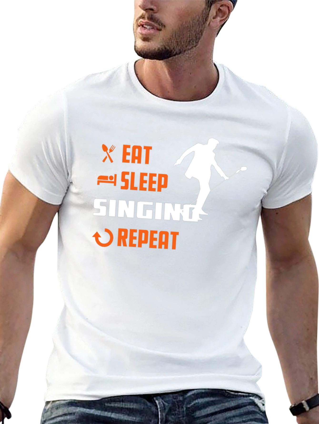 Eat Sleep Singing Repeat Graphic T-Shirt