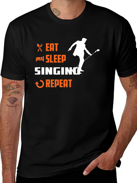 Eat Sleep Singing Repeat Graphic T-Shirt