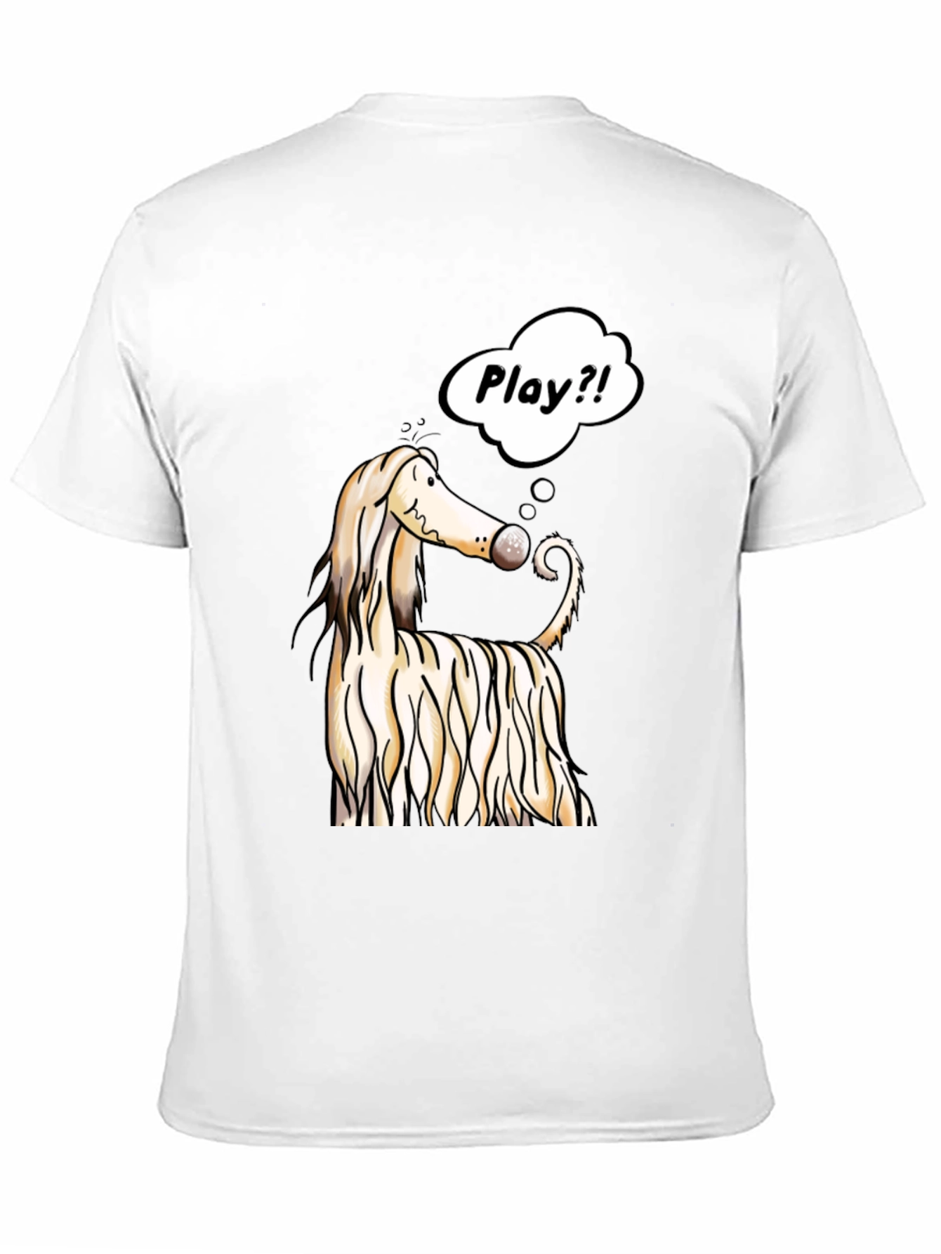 Dog Cartoon Play T-Shirt - Black Cotton Tee