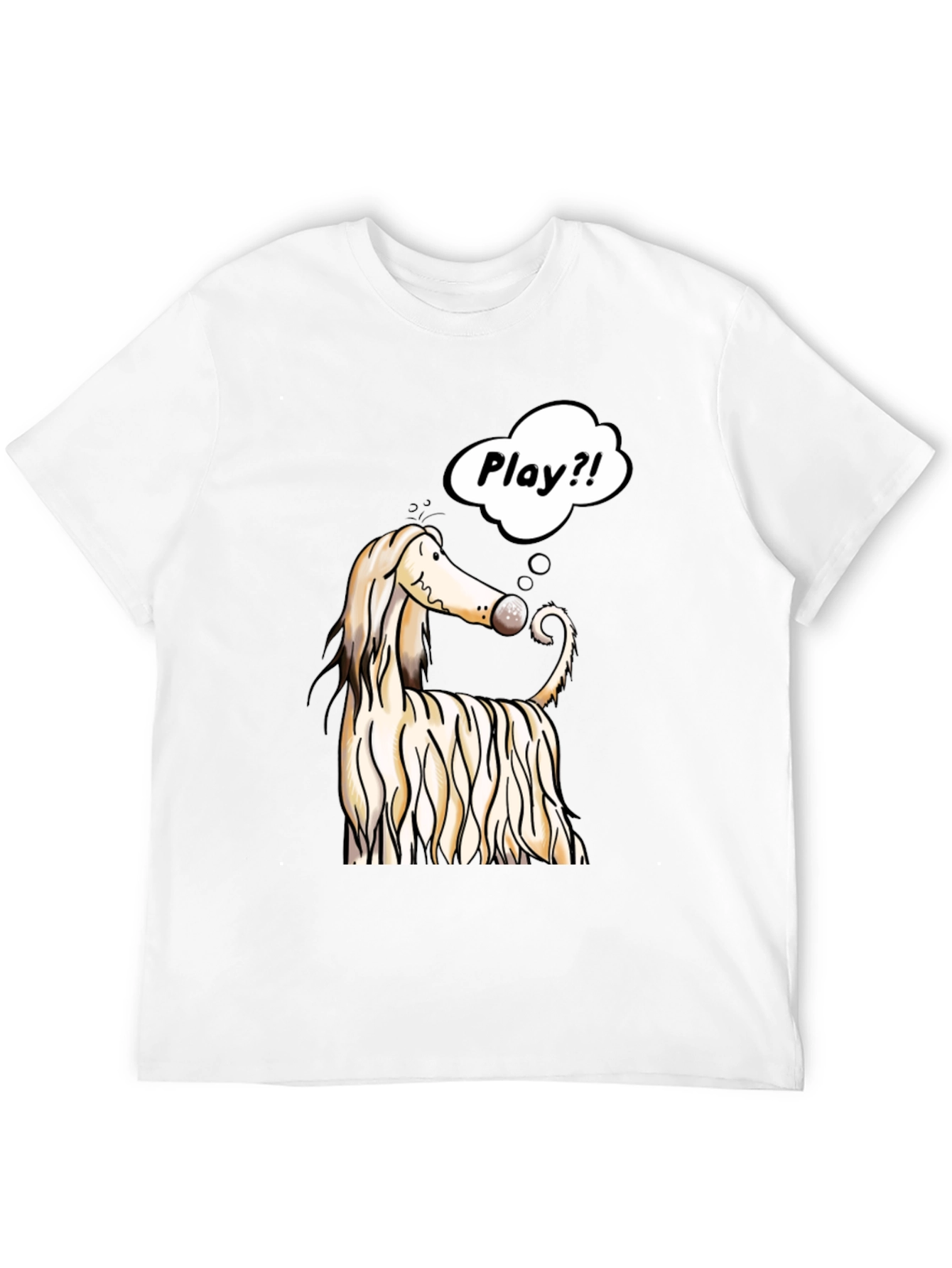 Dog Cartoon Play T-Shirt - Black Cotton Tee