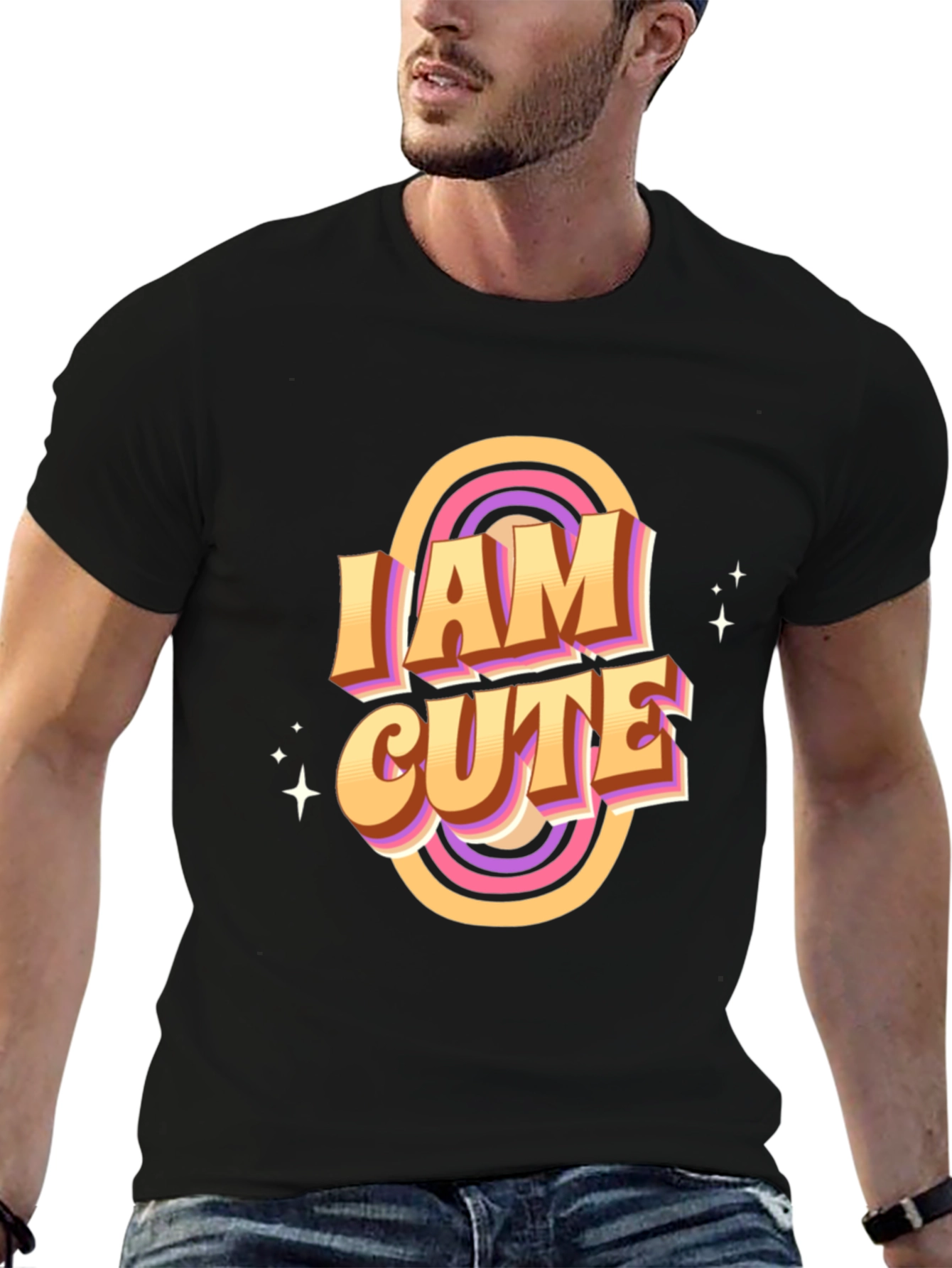 I Am Cute Graphic T-Shirt - Retro Style