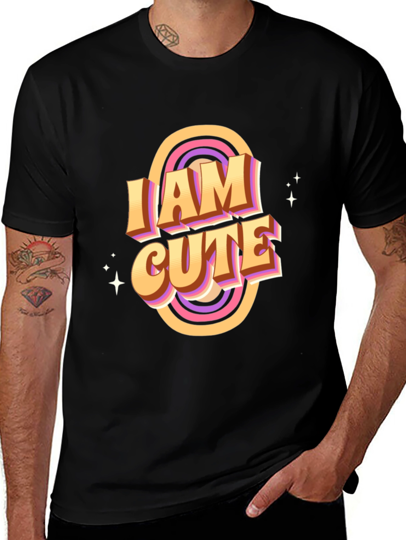 I Am Cute Graphic T-Shirt - Retro Style