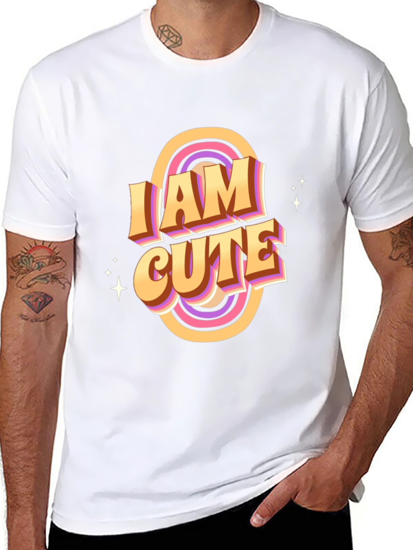 I Am Cute Graphic T-Shirt - Retro Style