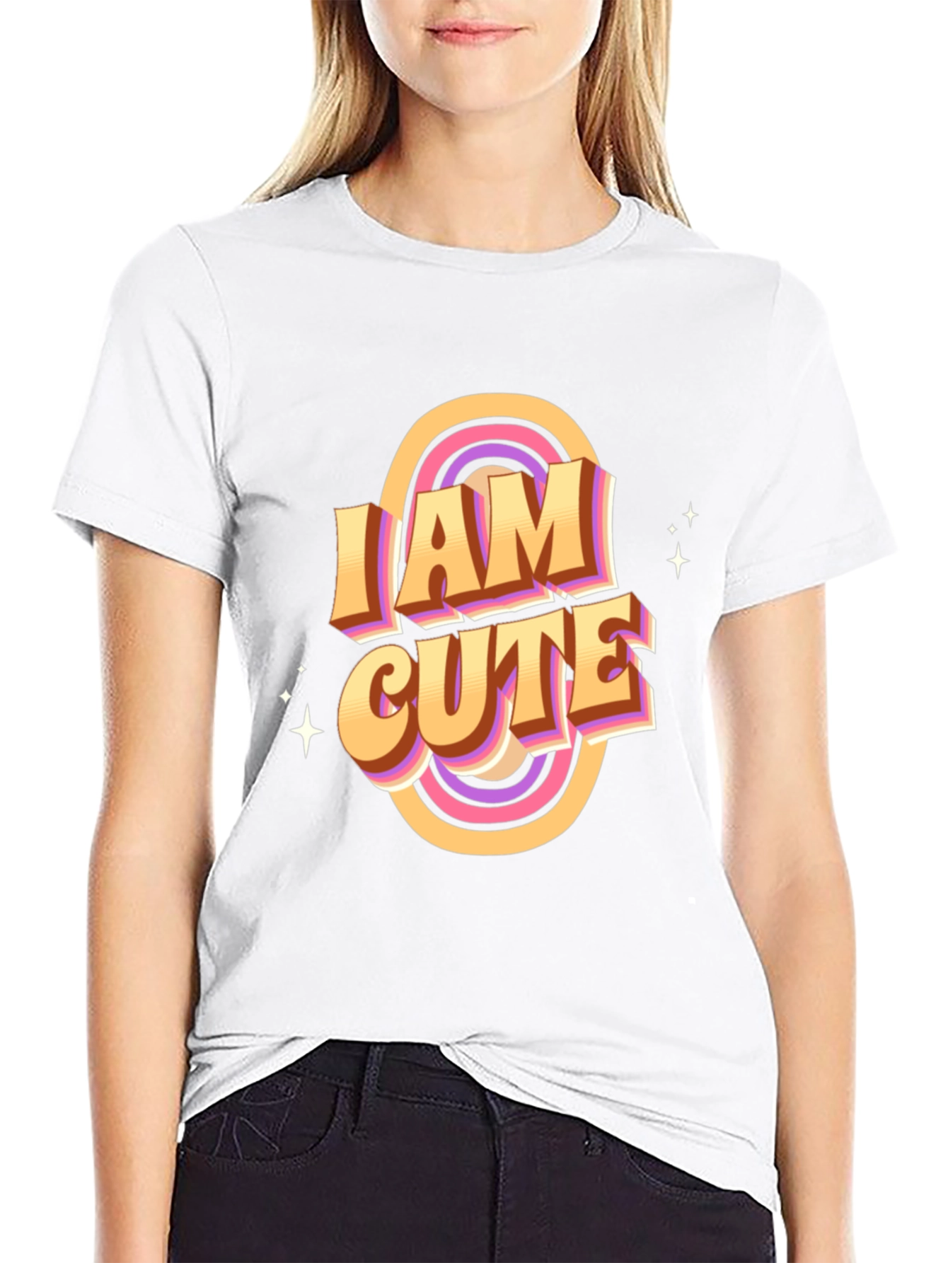 I Am Cute Graphic T-Shirt - Retro Style