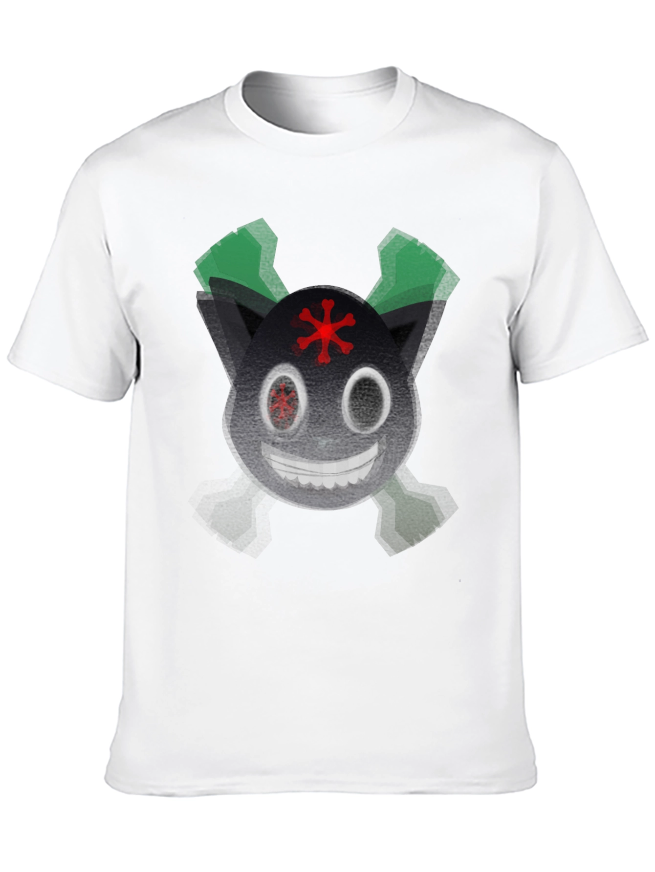 Creepy Cartoon Cat Graphic T-Shirt