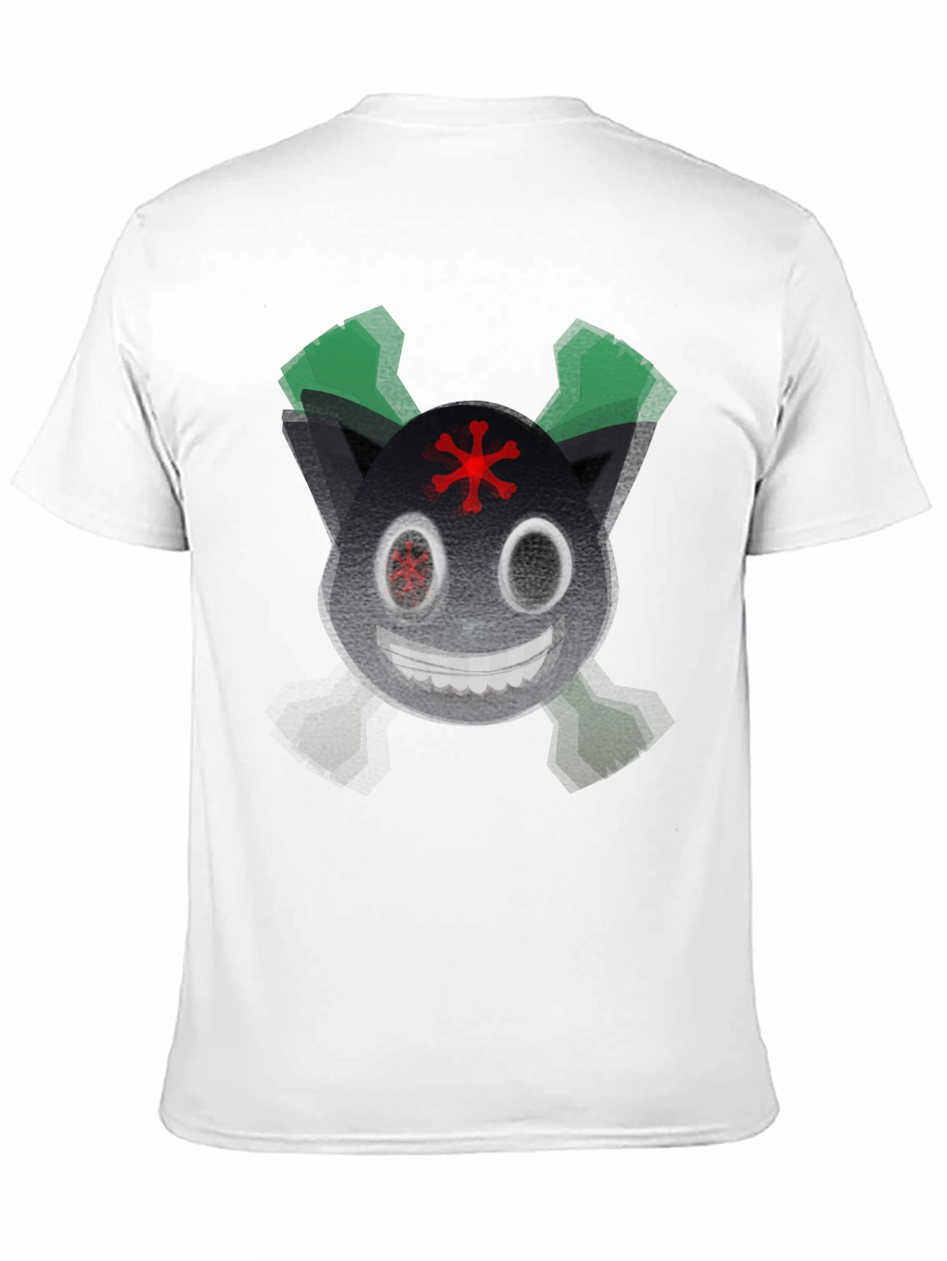 Creepy Cartoon Cat Graphic T-Shirt