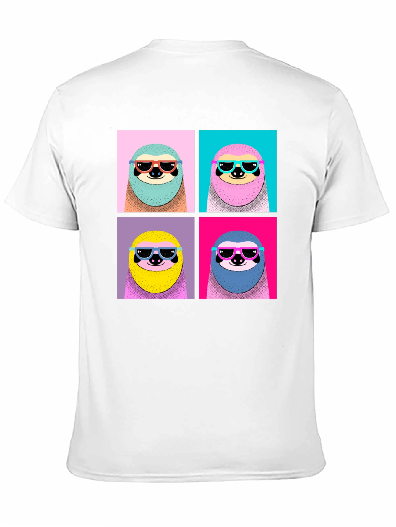 Cool Sloth Pop Art Graphic Tee - Black