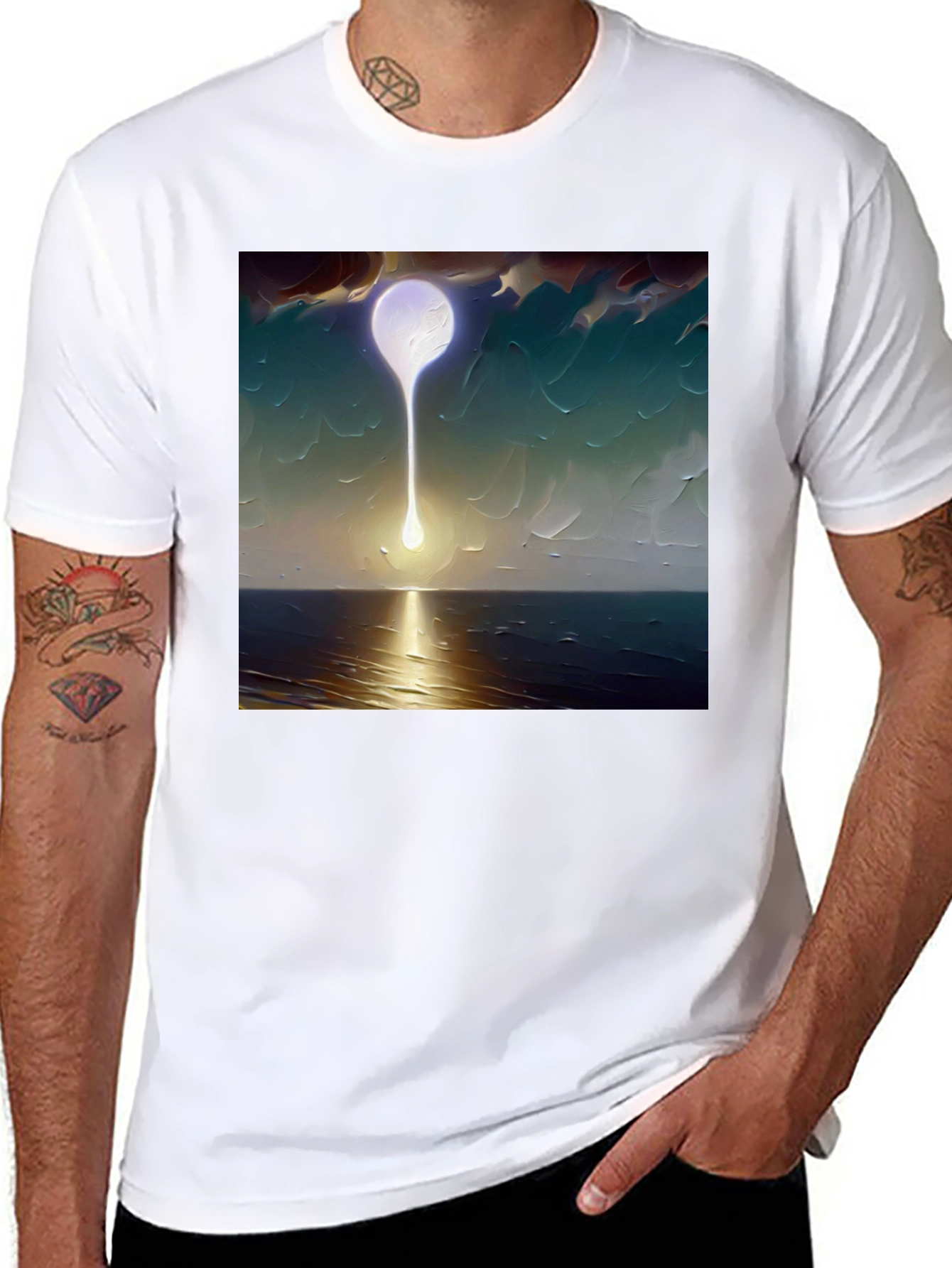 Abstract Moon T-Shirt - Artistic Graphic Tee