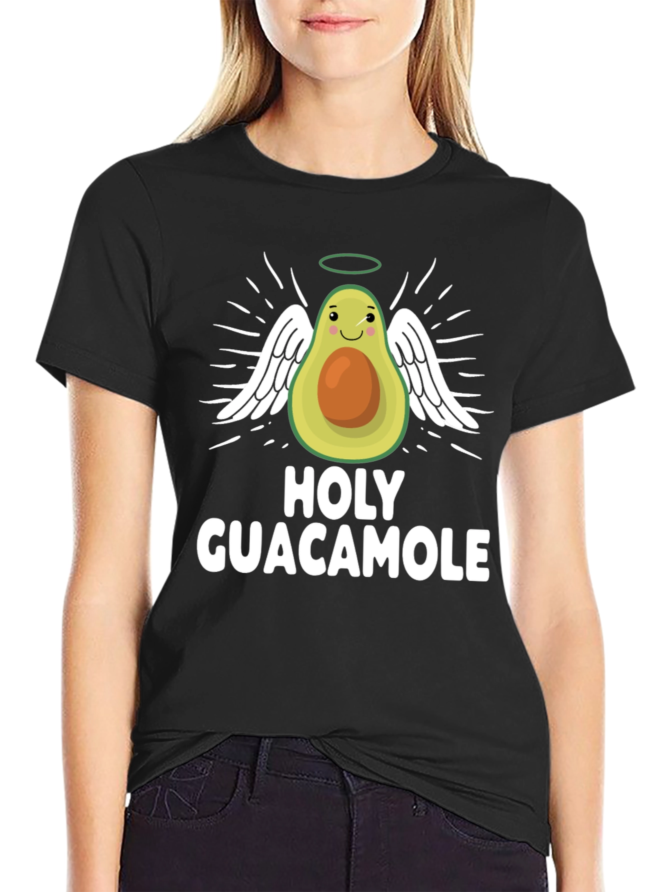 Holy Guacamole T-Shirt - Avocado Angel Graphic