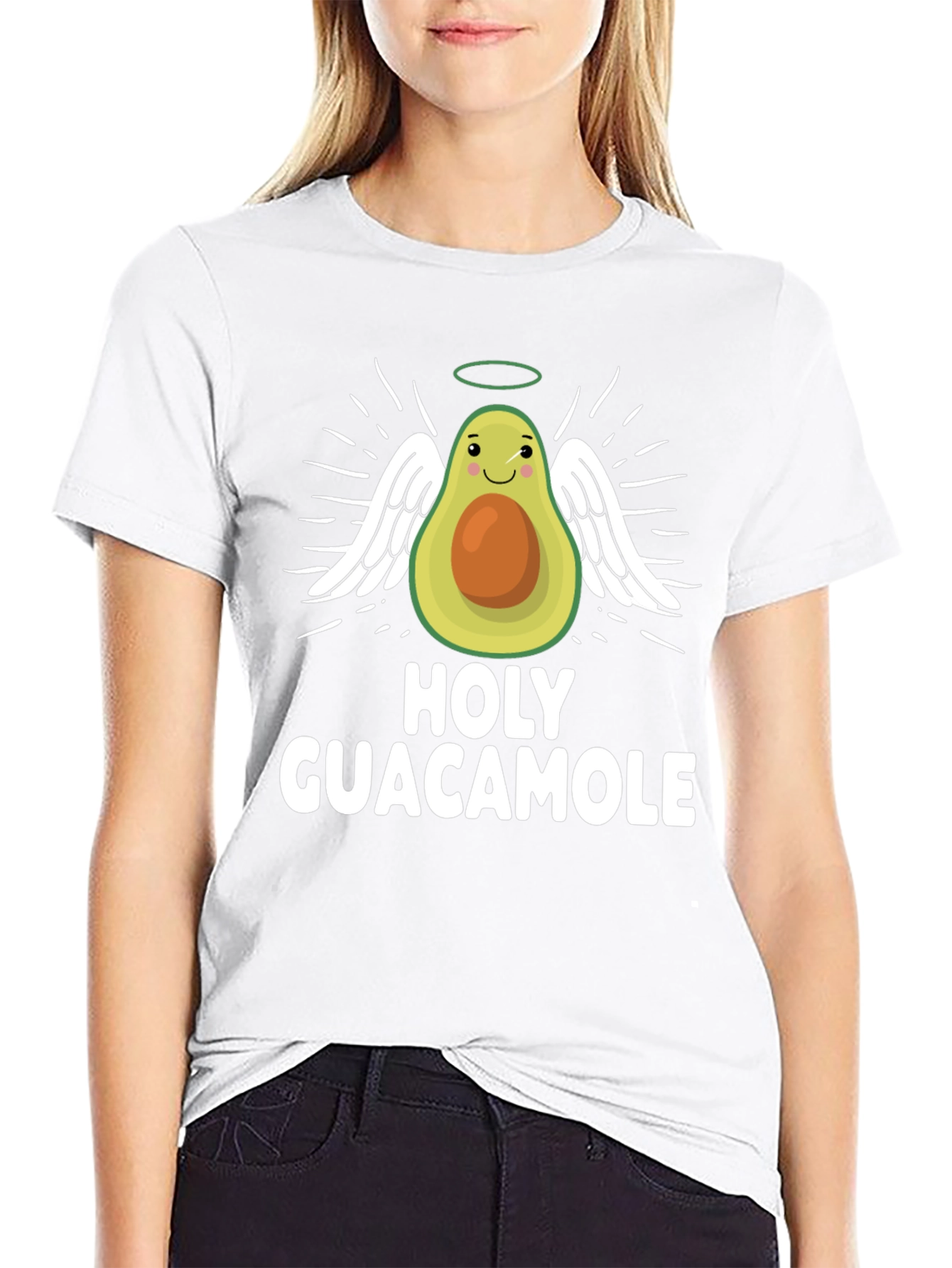 Holy Guacamole T-Shirt - Avocado Angel Graphic