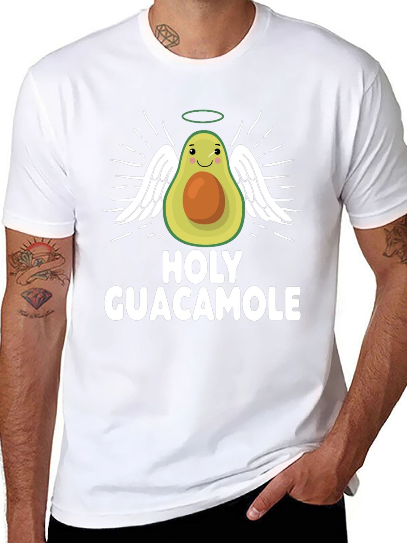 Holy Guacamole T-Shirt - Avocado Angel Graphic