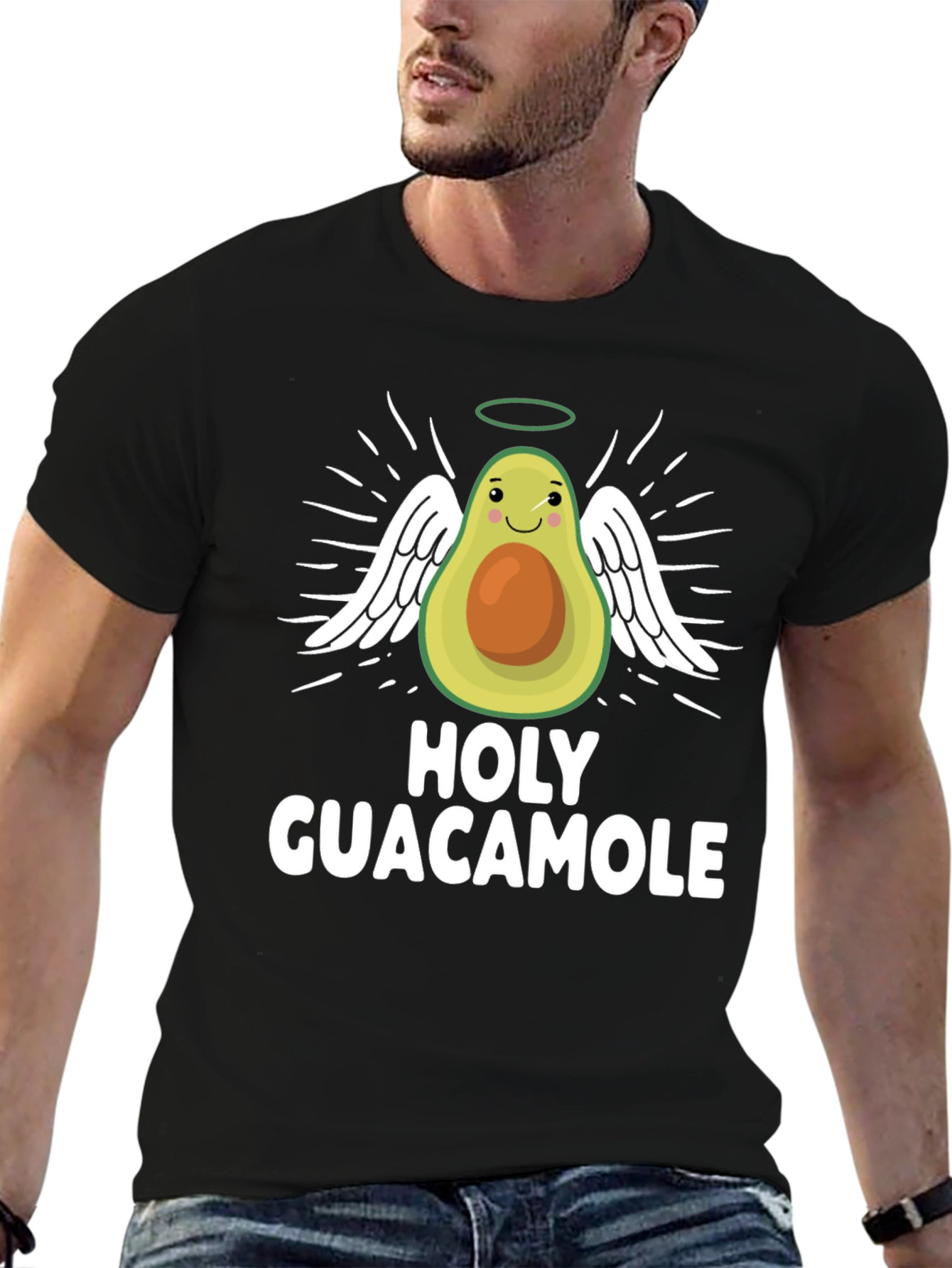 Holy Guacamole T-Shirt - Avocado Angel Graphic