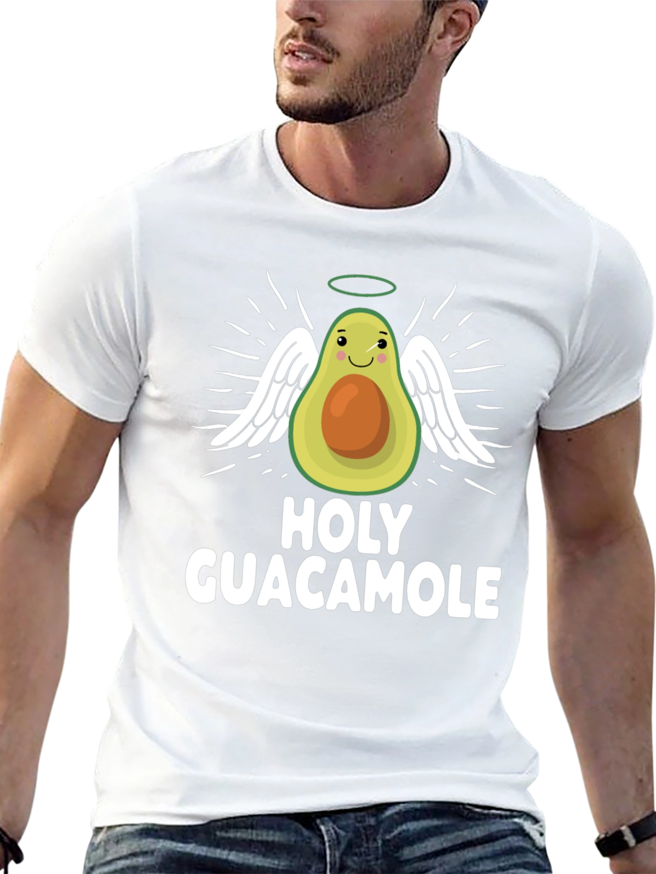Holy Guacamole T-Shirt - Avocado Angel Graphic