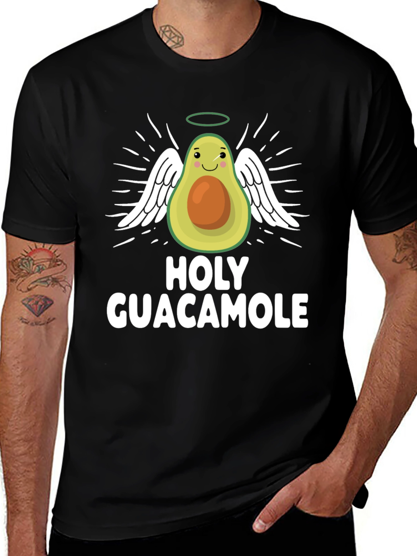 Holy Guacamole T-Shirt - Avocado Angel Graphic