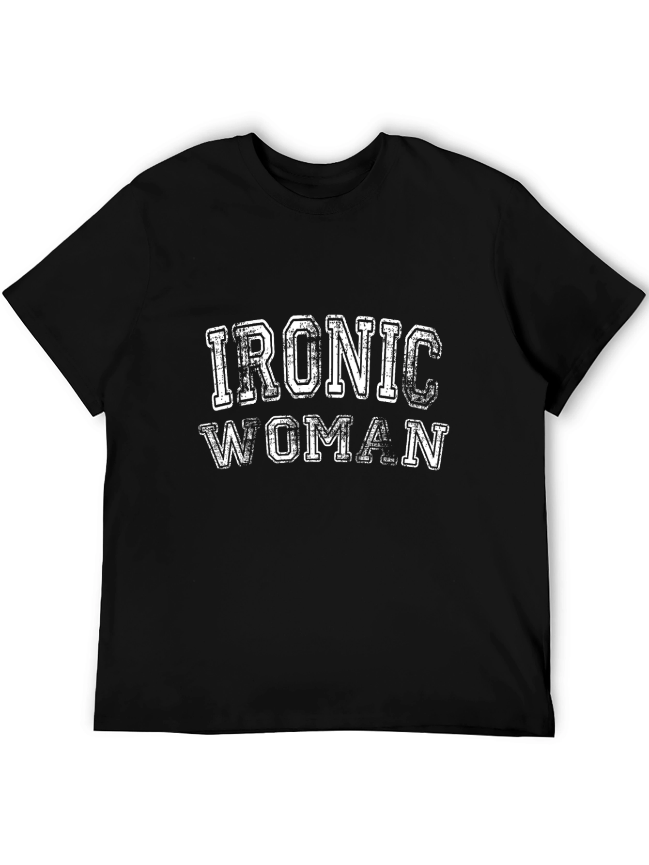 Ironic Woman Distressed Graphic T-Shirt