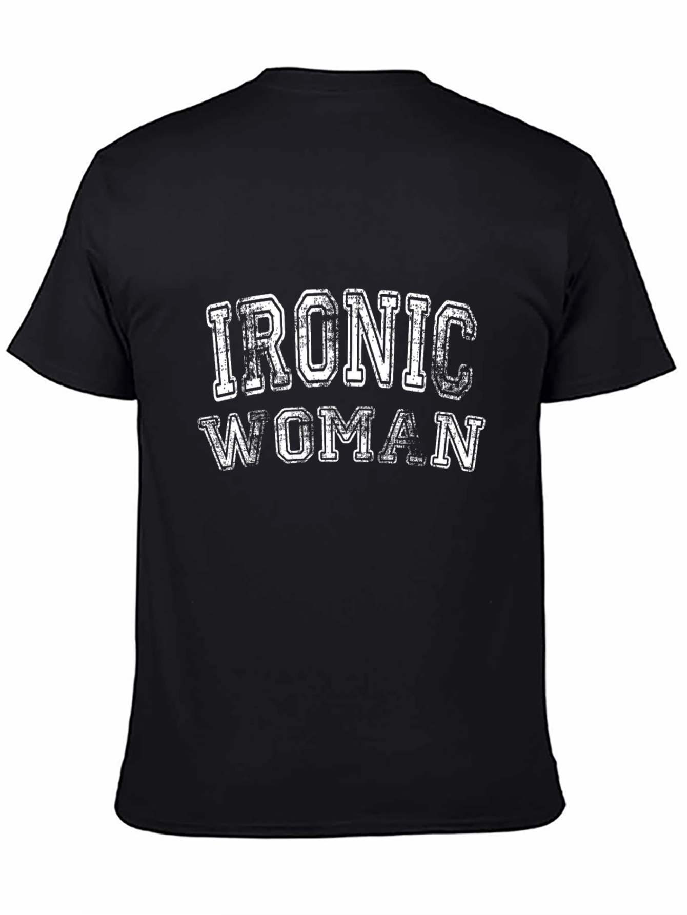 Ironic Woman Distressed Graphic T-Shirt