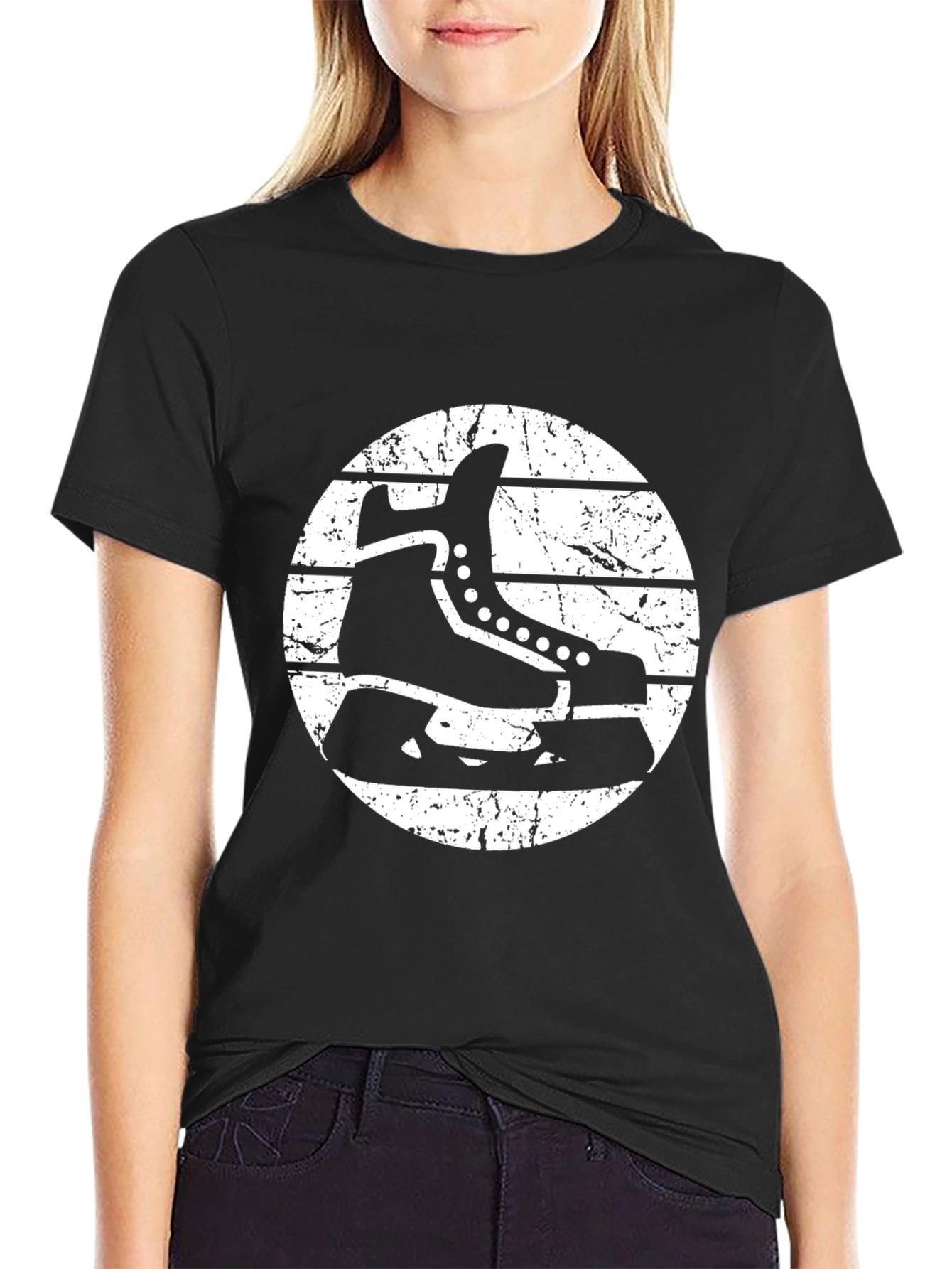 Hockey Skate Graphic T-Shirt - Retro Style