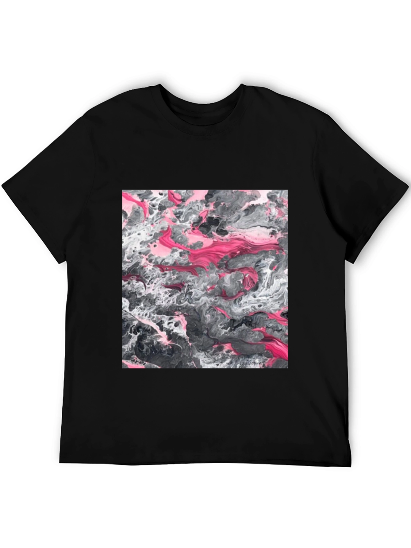 Abstract Swirl Graphic Tee - Black