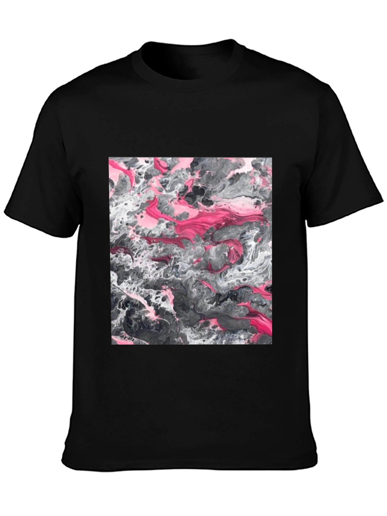 Abstract Swirl Graphic Tee - Black