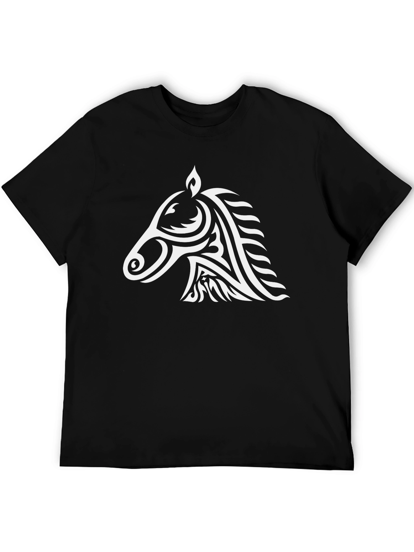 Tribal Horse Graphic Tee - Cool Black T-Shirt