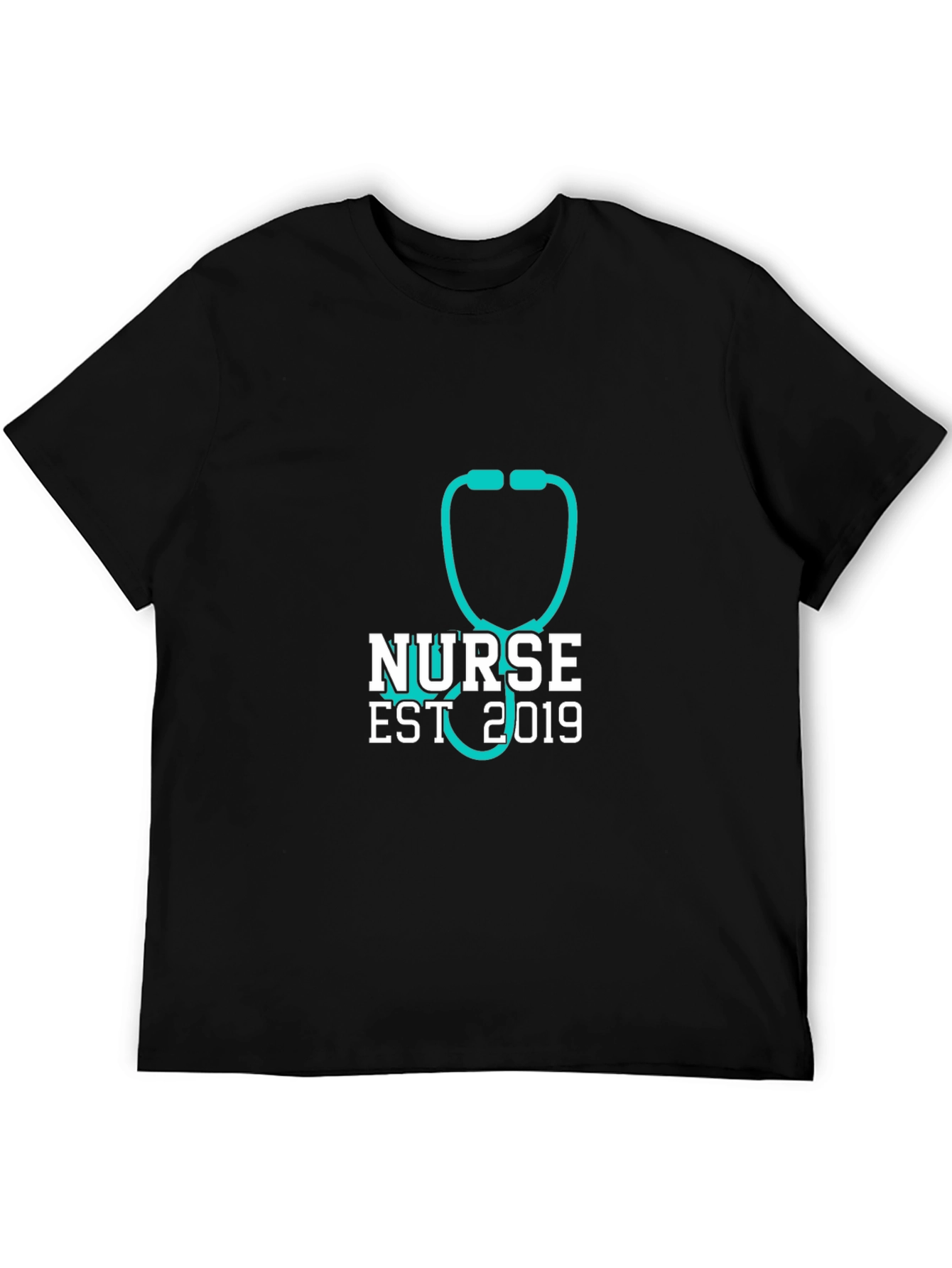 Nurse Est 2019 Stethoscope T-Shirt - Black