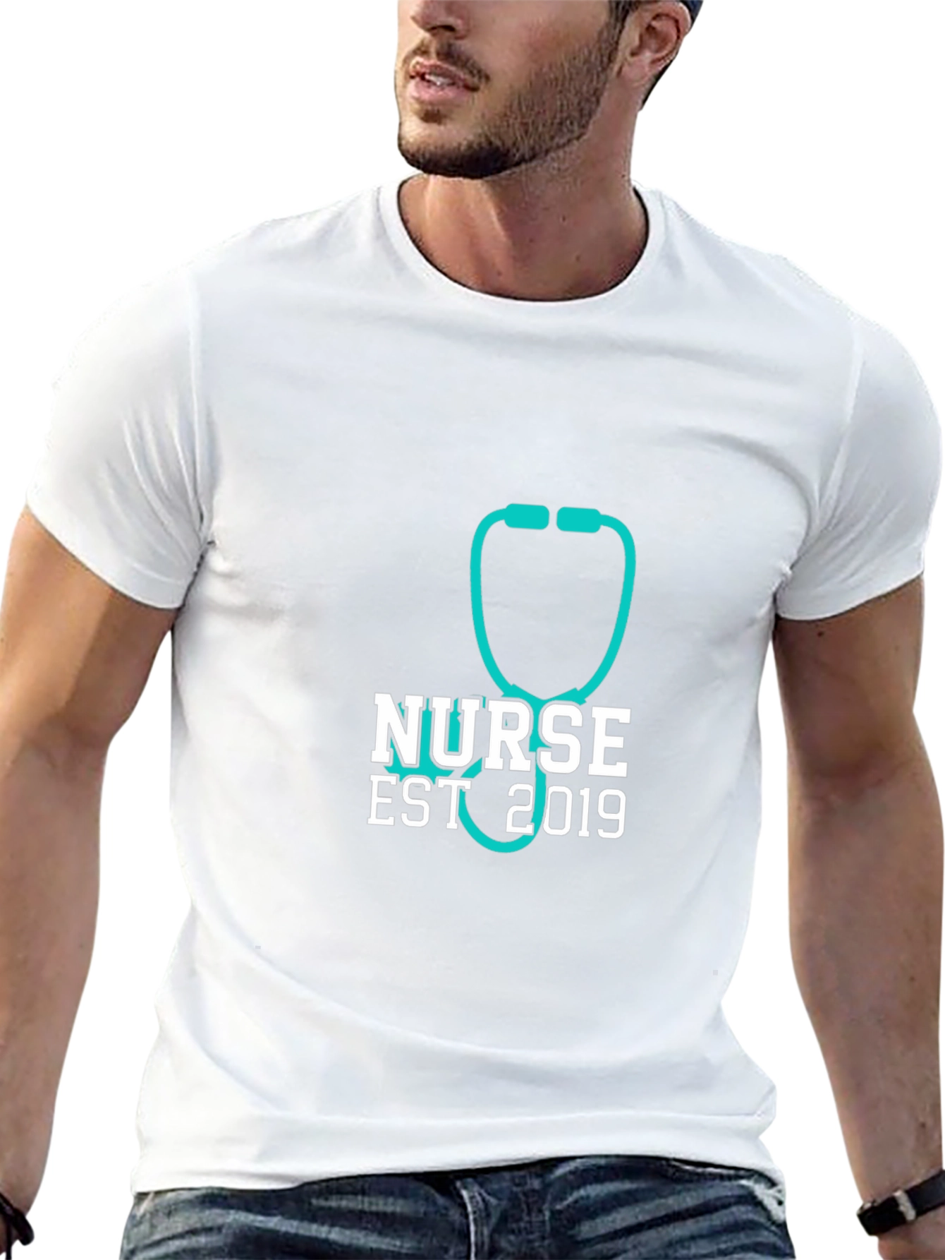 Nurse Est 2019 Stethoscope T-Shirt - Black