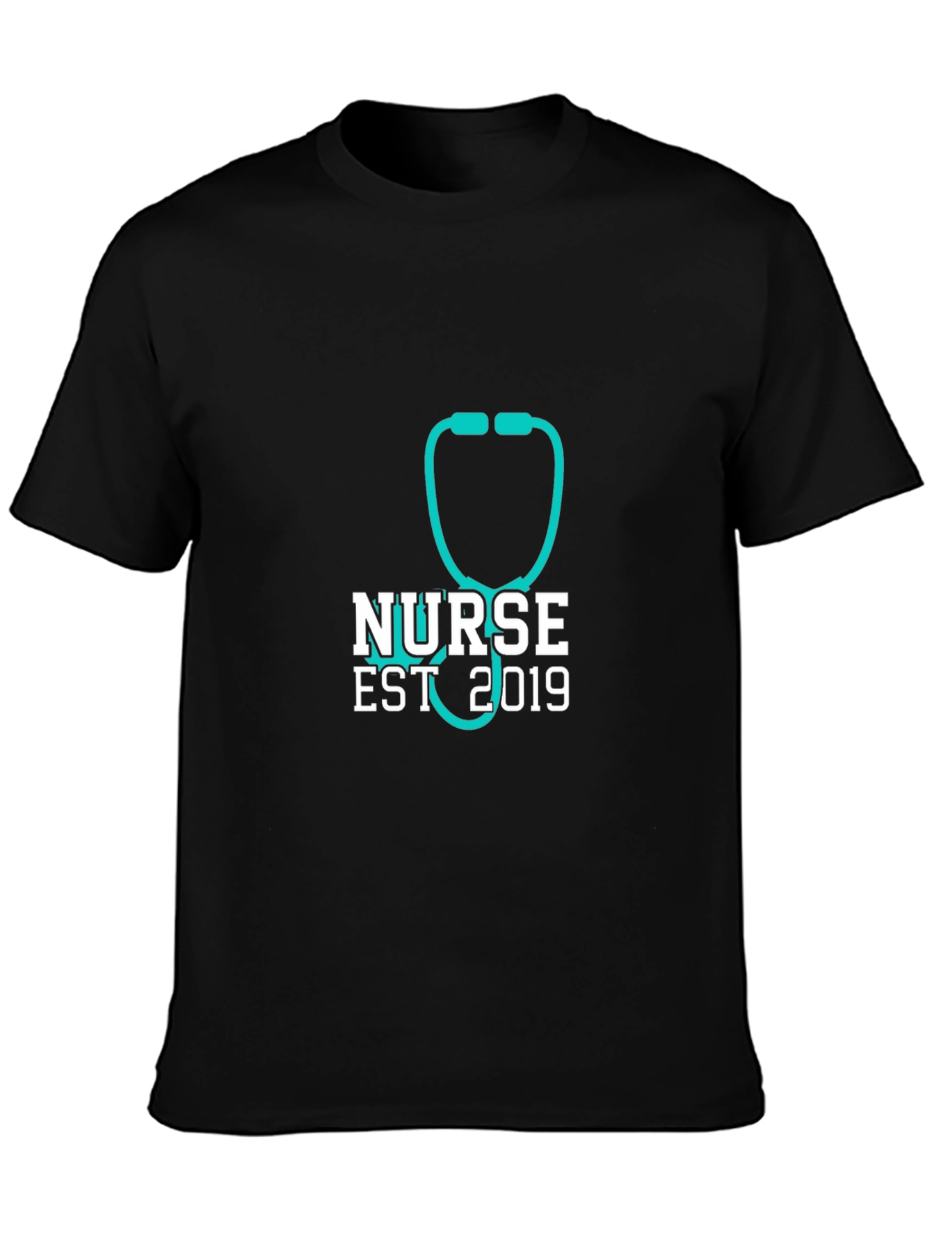 Nurse Est 2019 Stethoscope T-Shirt - Black