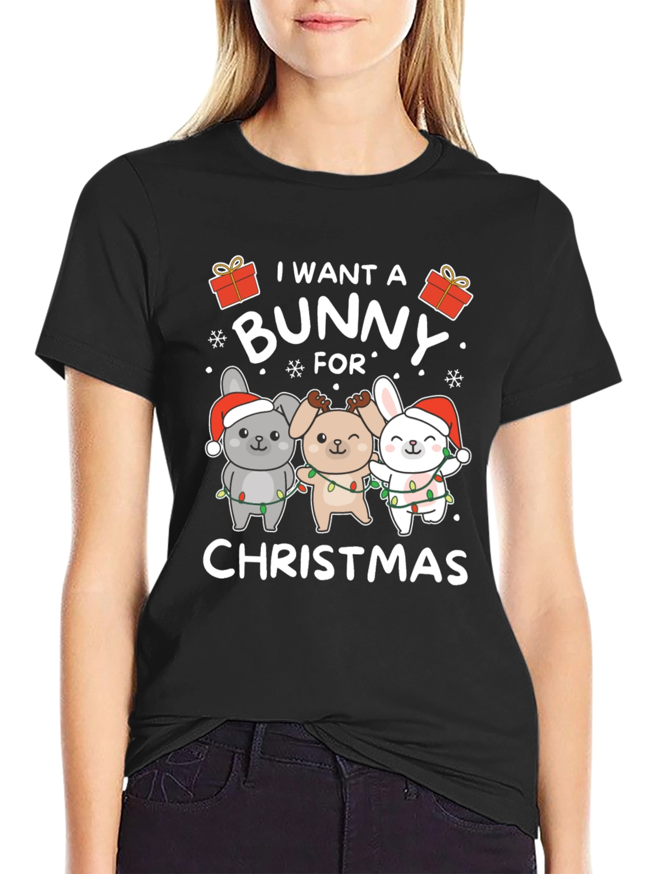 I Want A Bunny For Christmas Graphic Tee