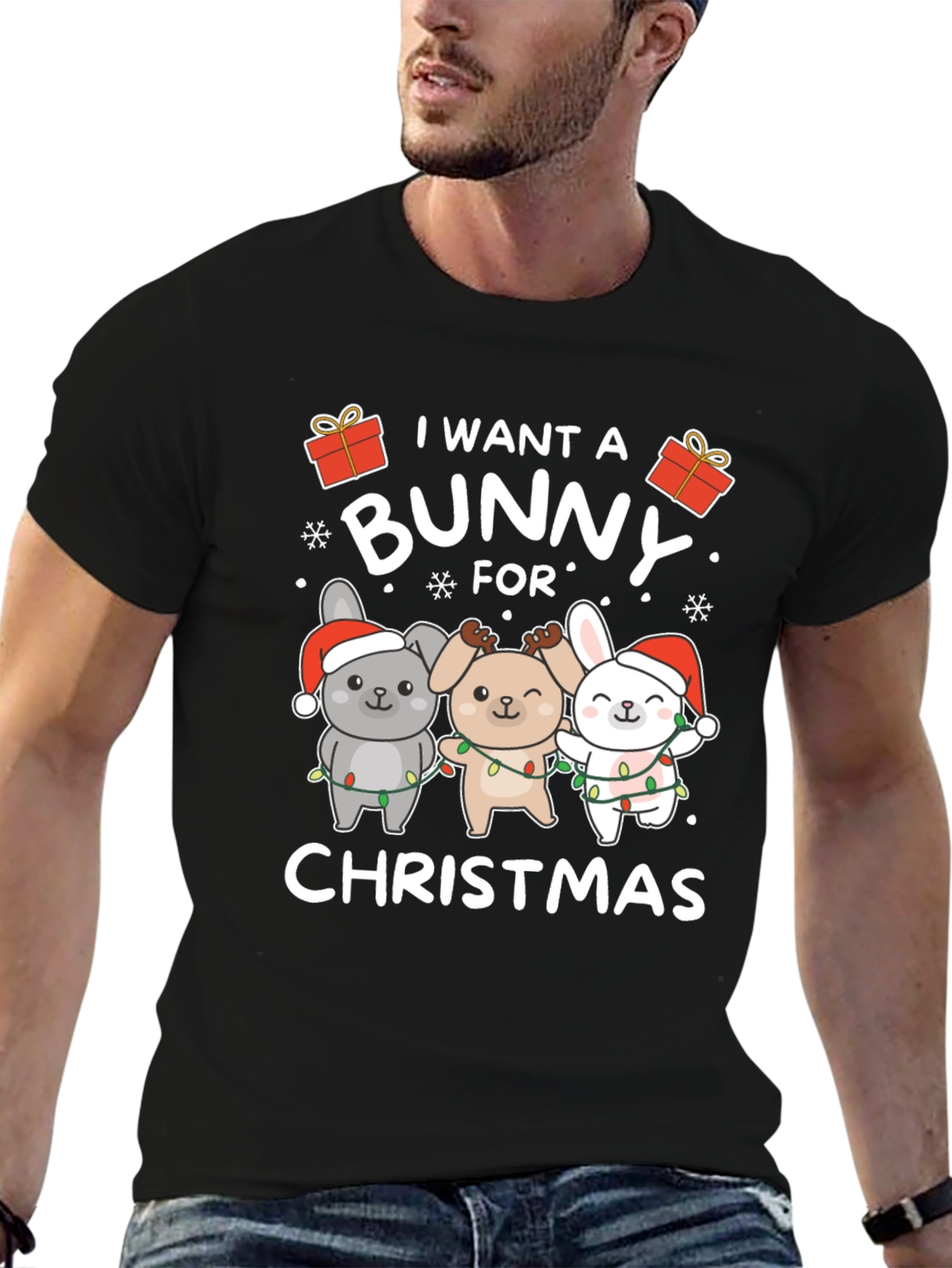 I Want A Bunny For Christmas Graphic Tee
